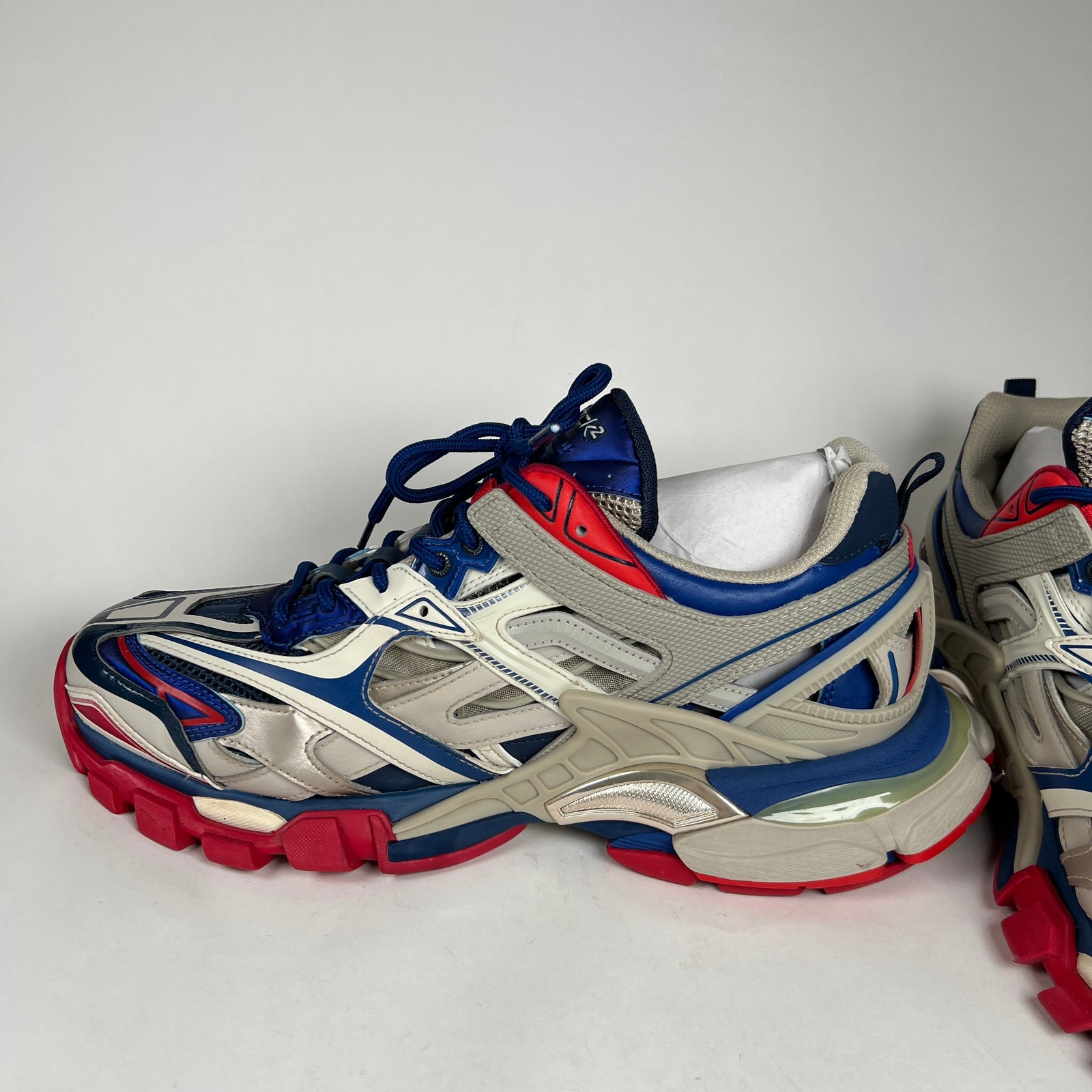 Balenciaga Red/Blue Track 2 Sneakers Size 44