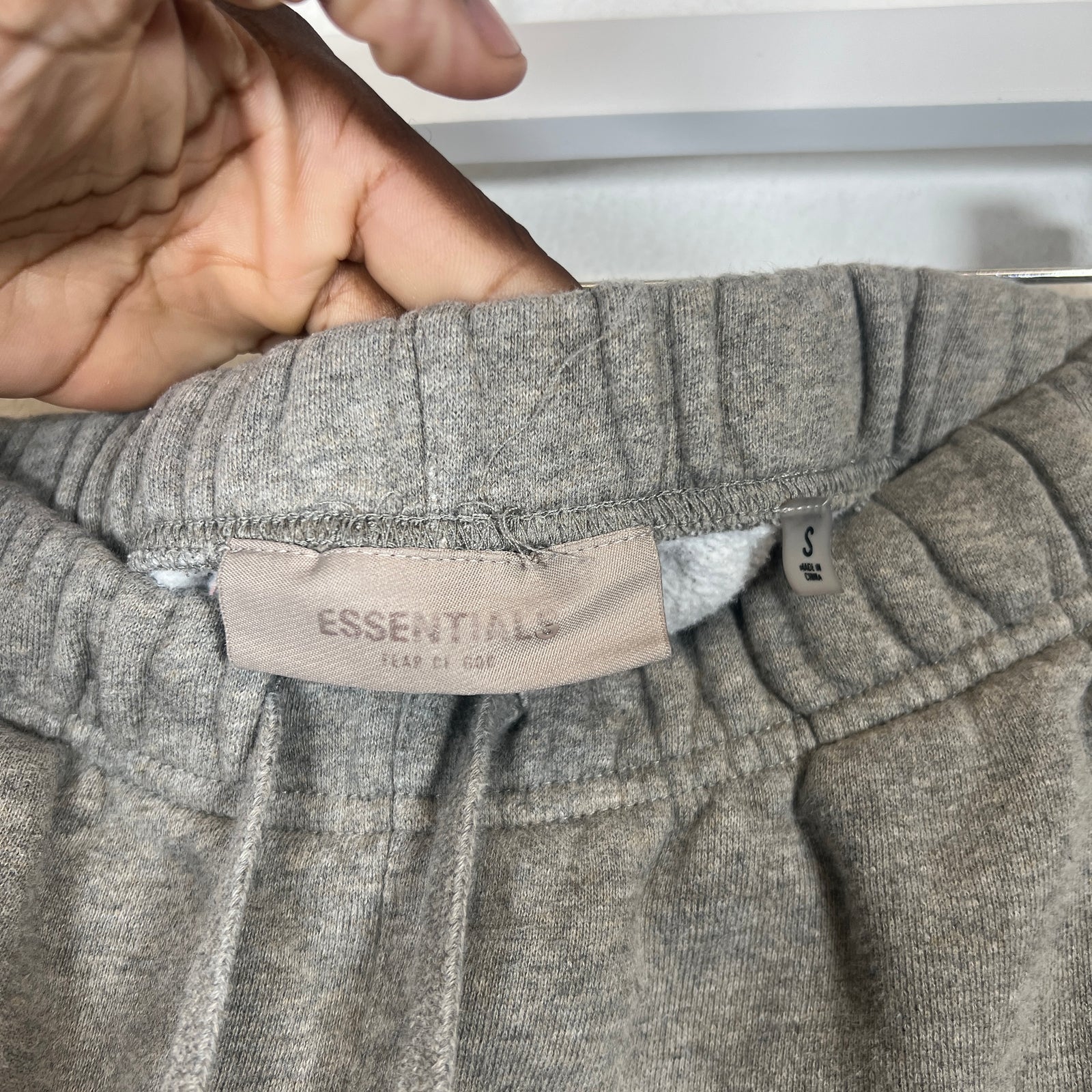 Essentials Grey Logo Shorts Size S