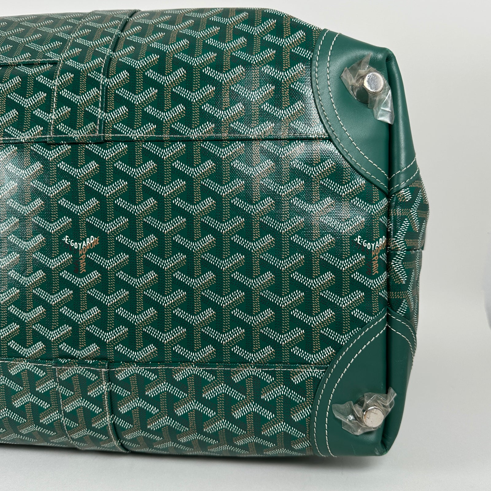 Goyard Goyardine Green Boeing 55 Travel Duffle Bag