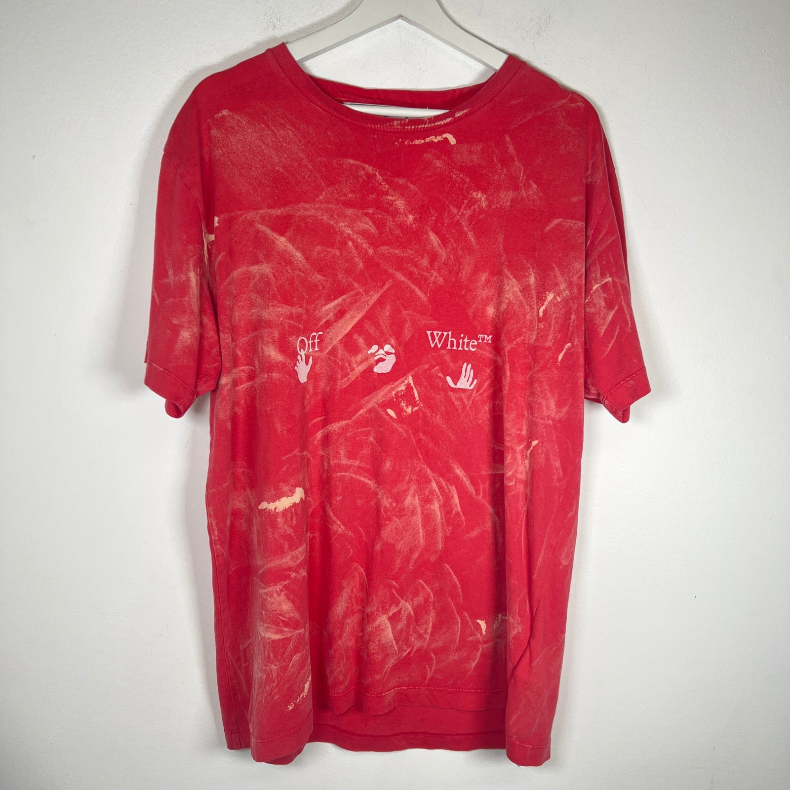 Off-White Pink Bleached Logo T-shirt Size L