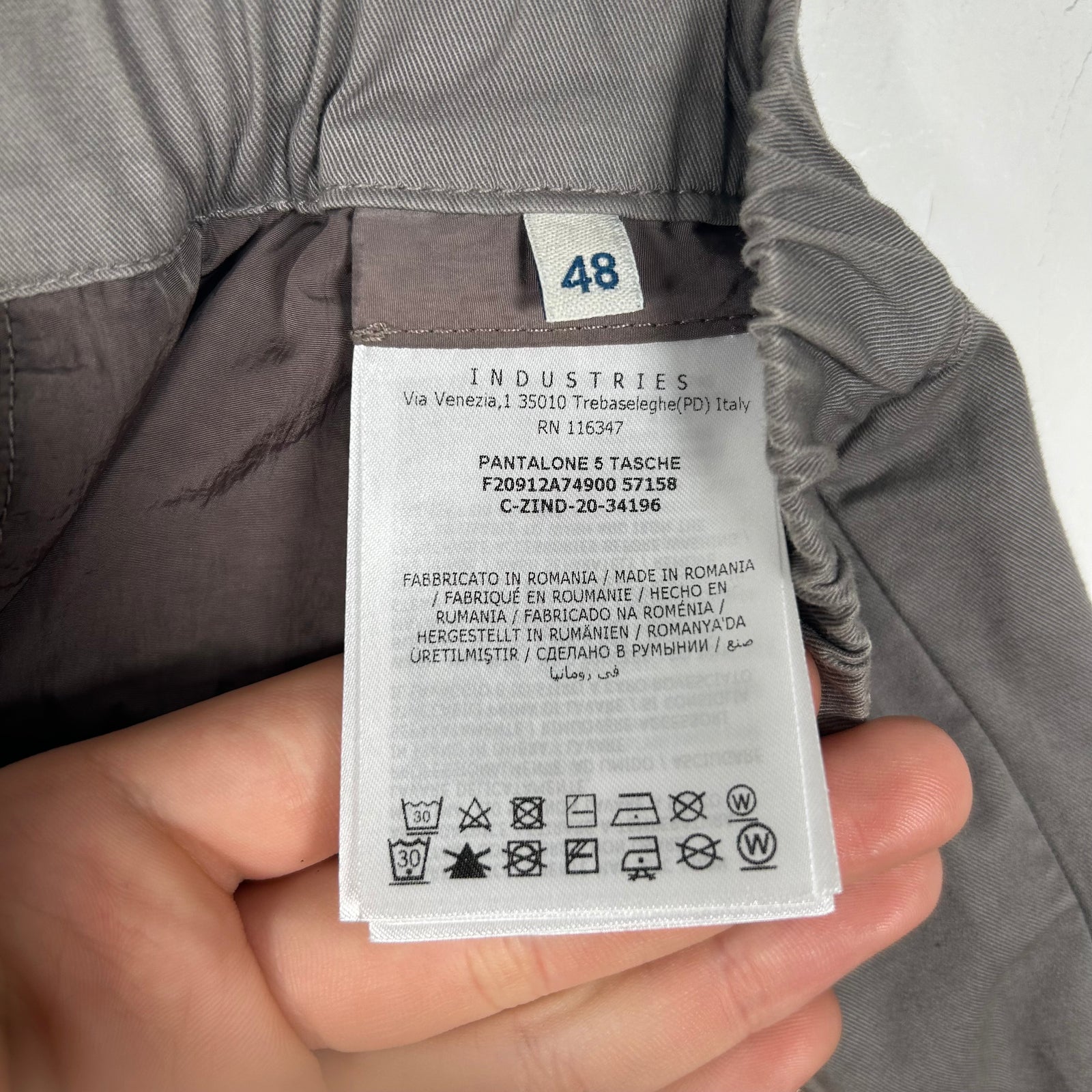 Moncler Grey Cargo Cuffed Pants Size 48