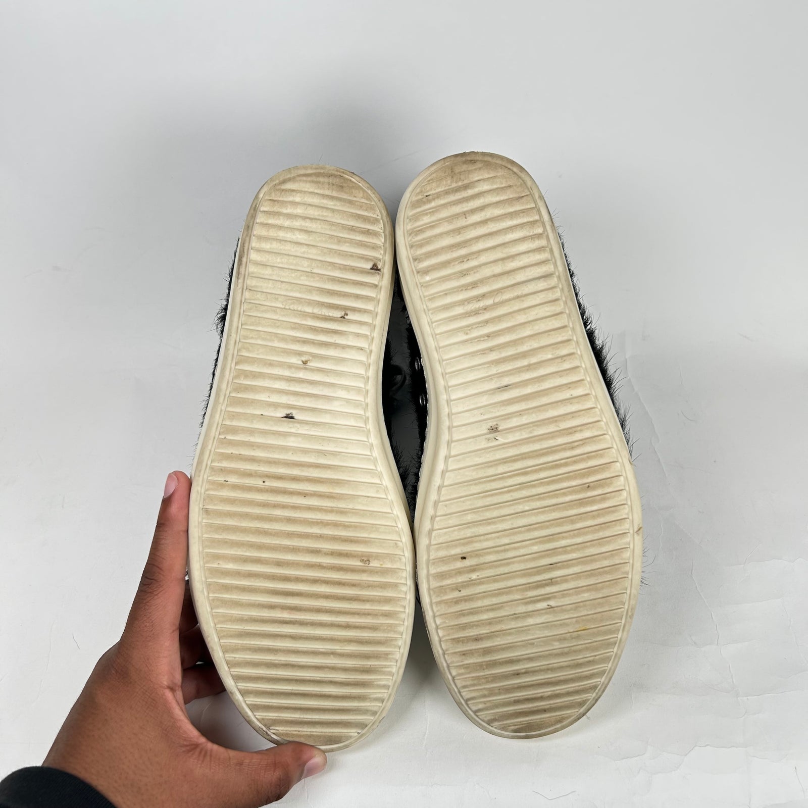 Rick Owens Black Pony Hair Ramones Size 41