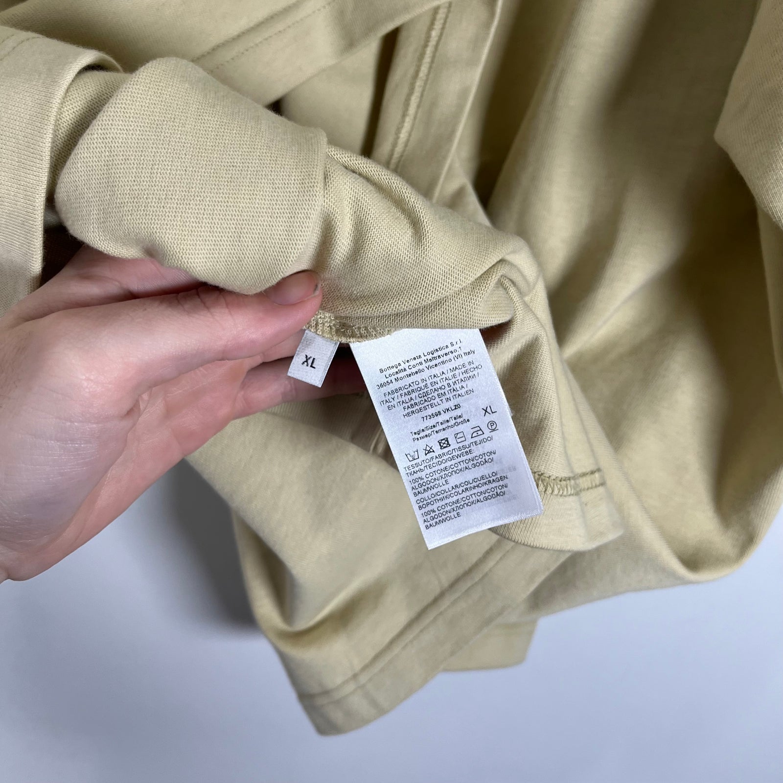 Bottega Veneta Faded Yellow Pocket T-Shirt Size XL
