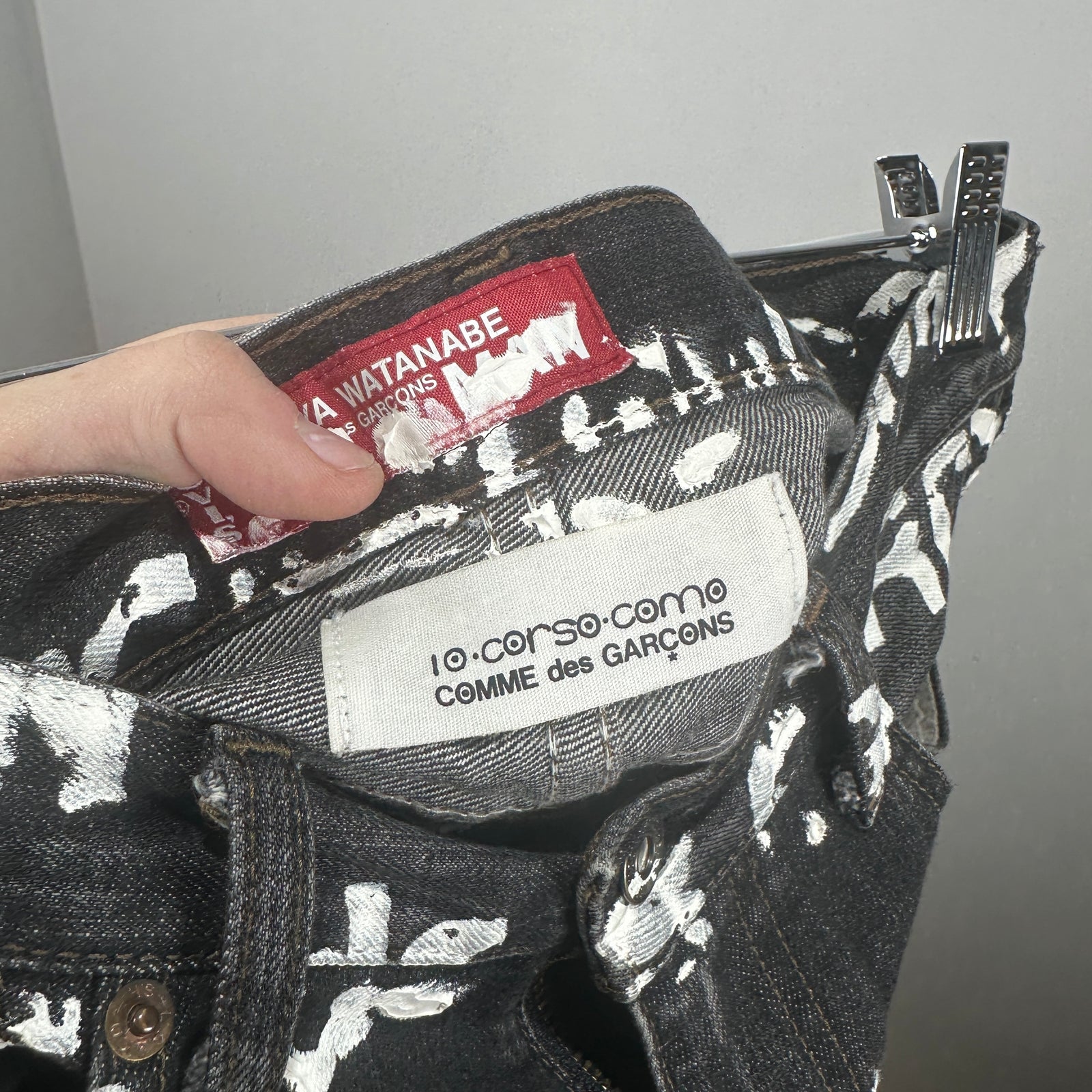CDG x Junya Darkwash 10 Corso Como Painted Jeans Jeans Size 32