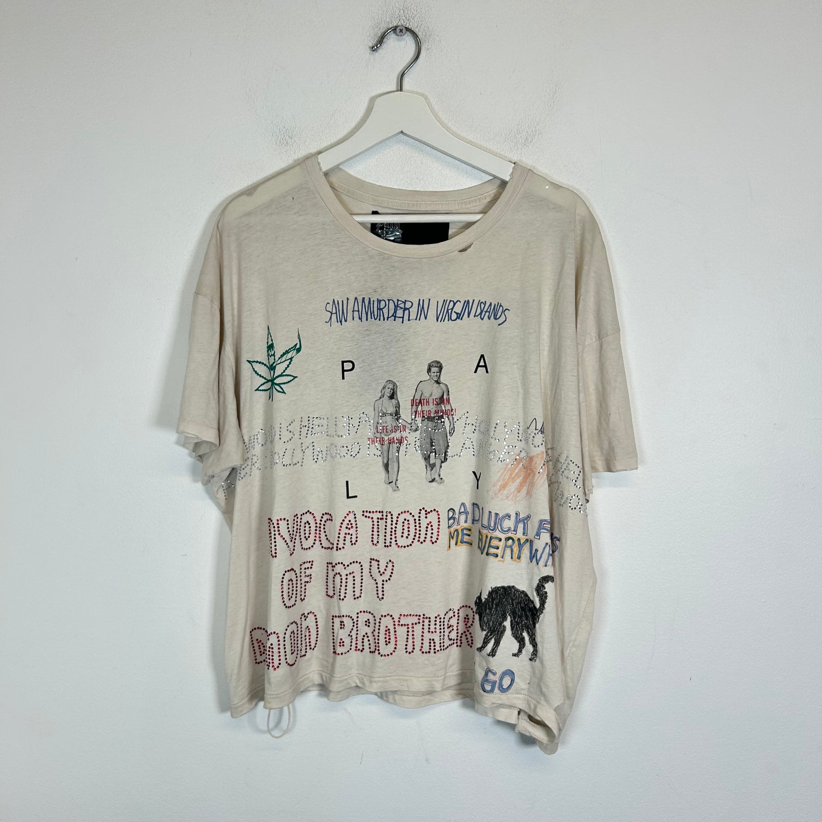 Paly Hollywood Cream 'Bad Luck' T-Shirt Size M