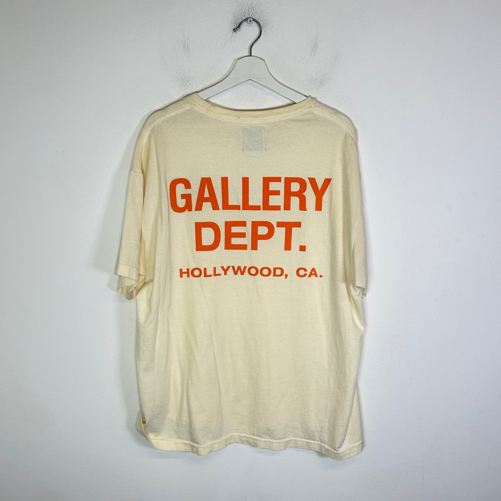 Gallery Dept Cream/Orange Souvenir Logo T-Shirt Size L
