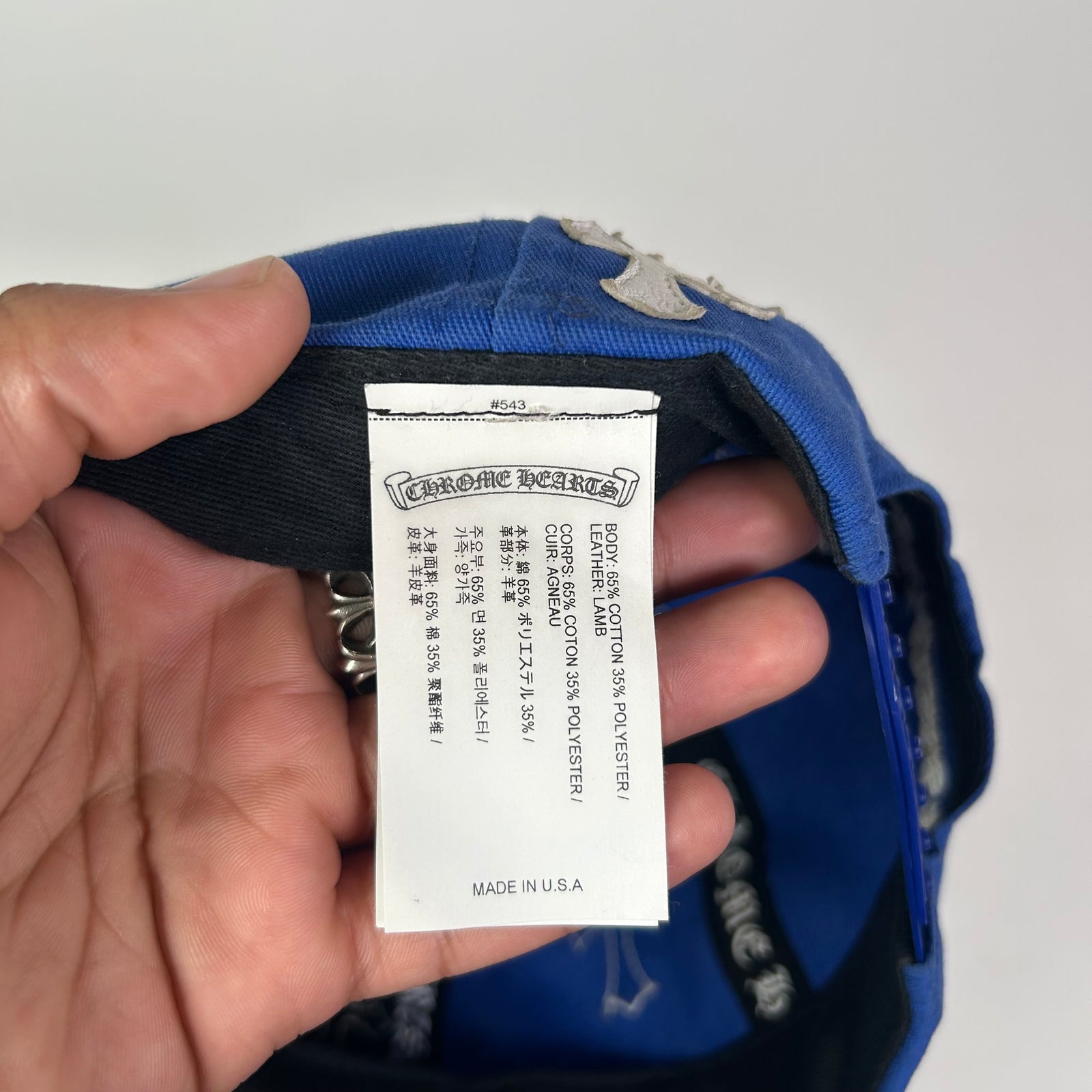 Chrome Hearts Blue Cross Patch CH Baseball Hat