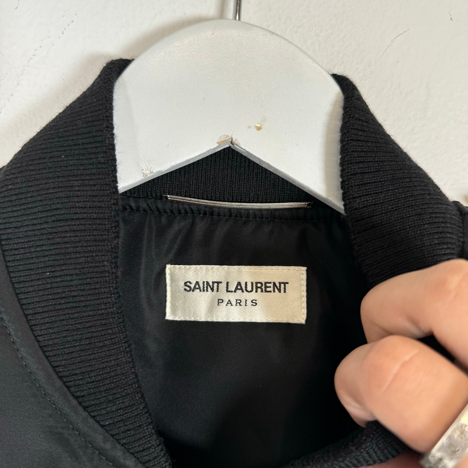 Saint Laurent Black Nylon MA-1 Bomber Size 48