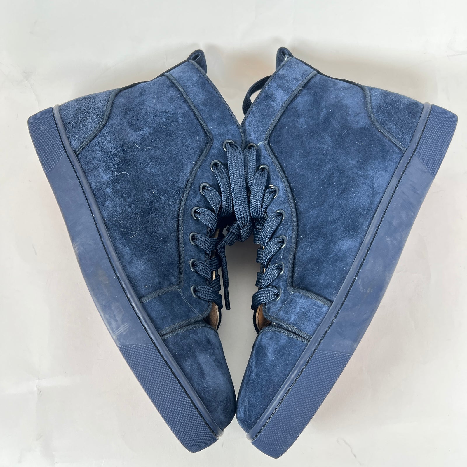 Christian Louboutin Navy Louis Orlato High-Top Sneaker Size 40