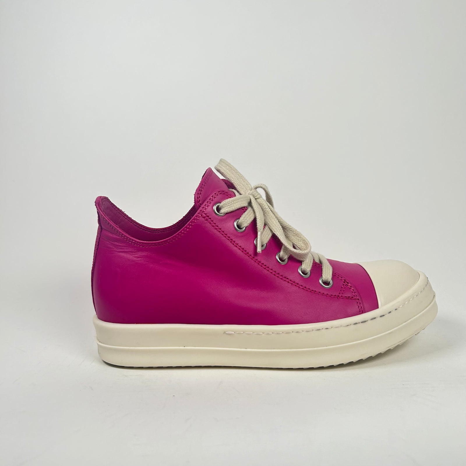 Rick Owens Pink Leather Low Top Ramones Size 36