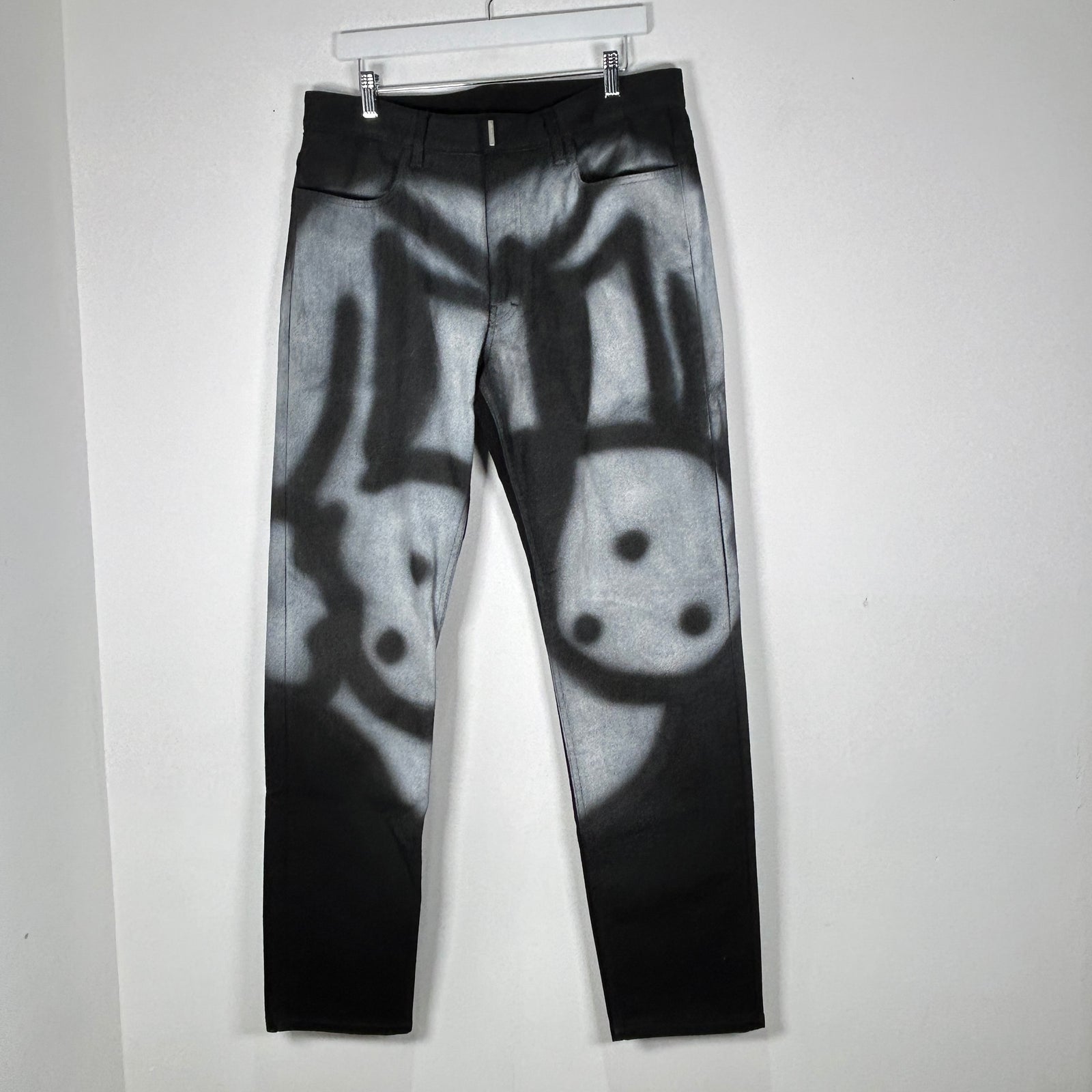Givenchy Black Chito Grafitti Dog Jeans Size 34
