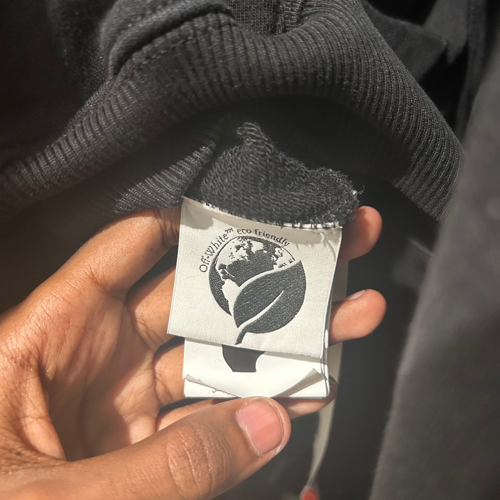 Off-White Hand Arrows Logo Black Hoodie Size XL