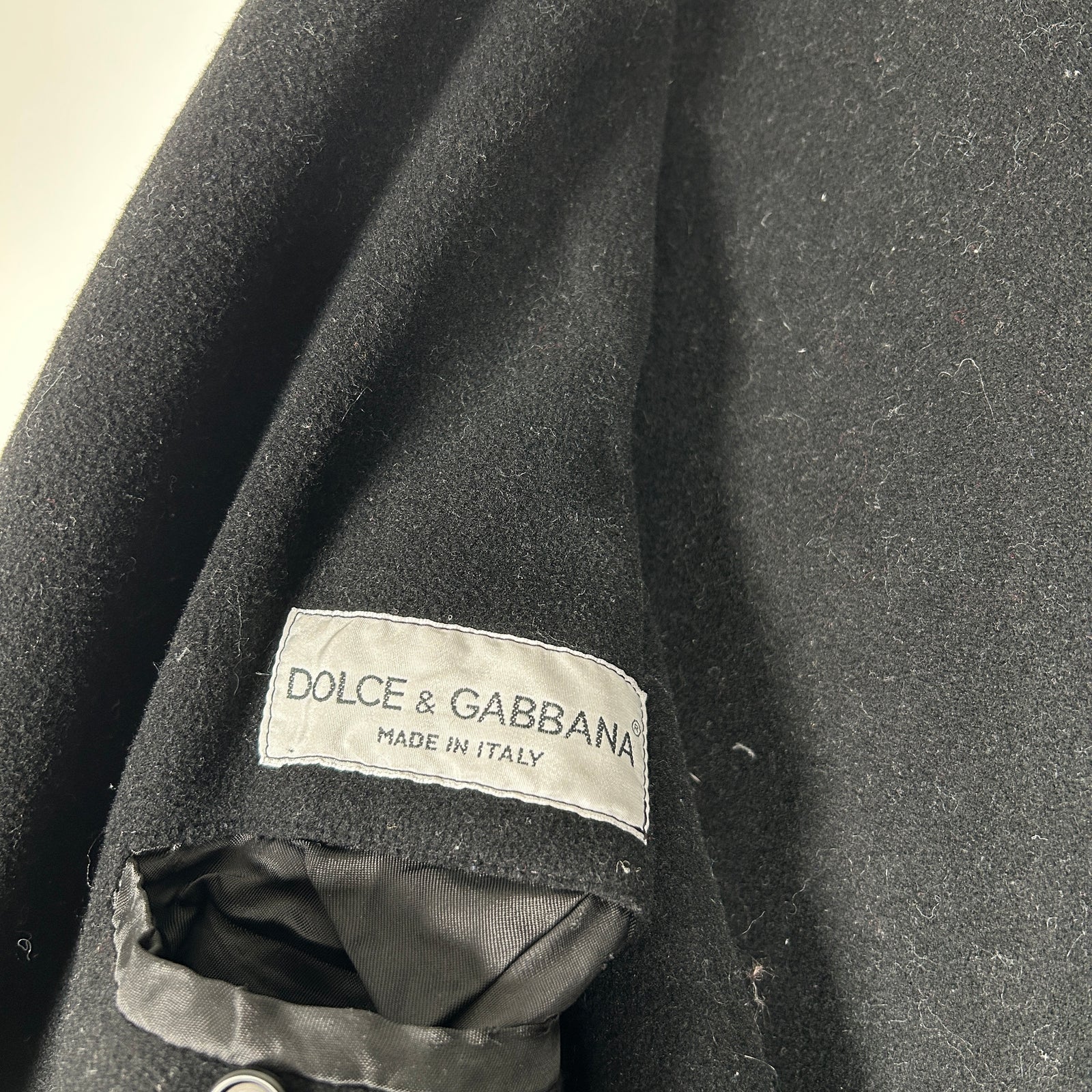 Dolce Gabbana Black Wool Trench Coat Size XL