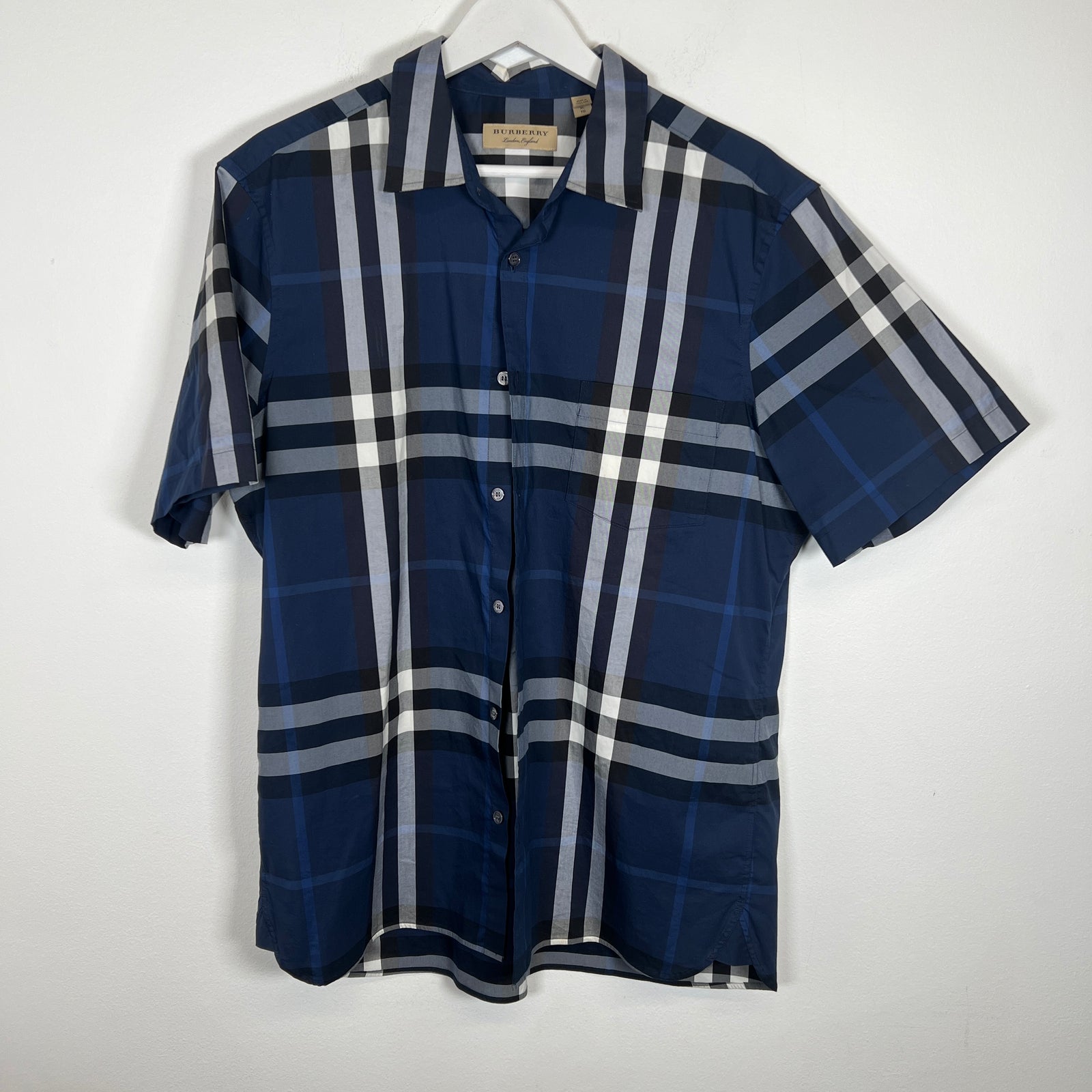 Burberry Blue Plaid Shirt Size XL