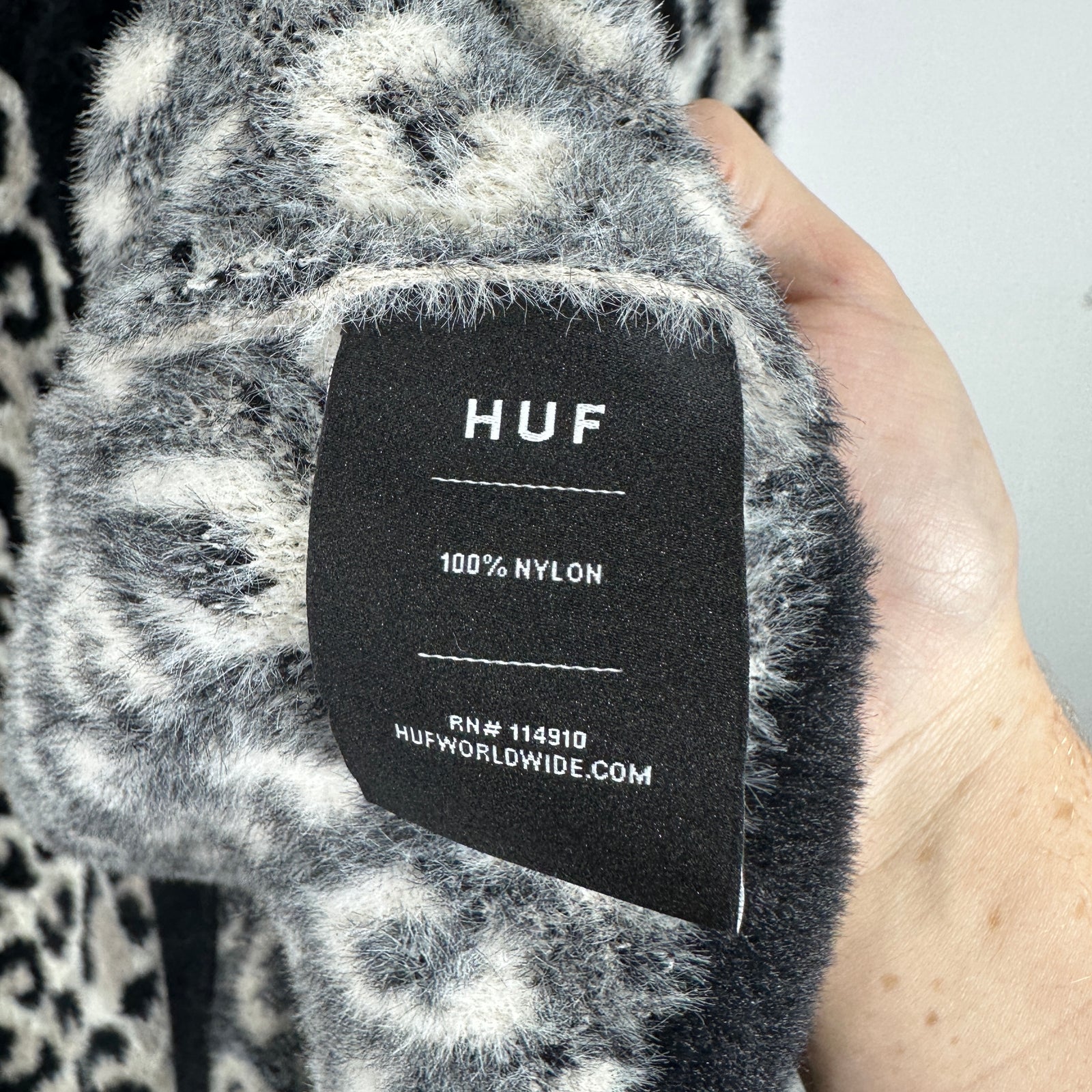 Huf Animal Print Knit Caradigan Size L