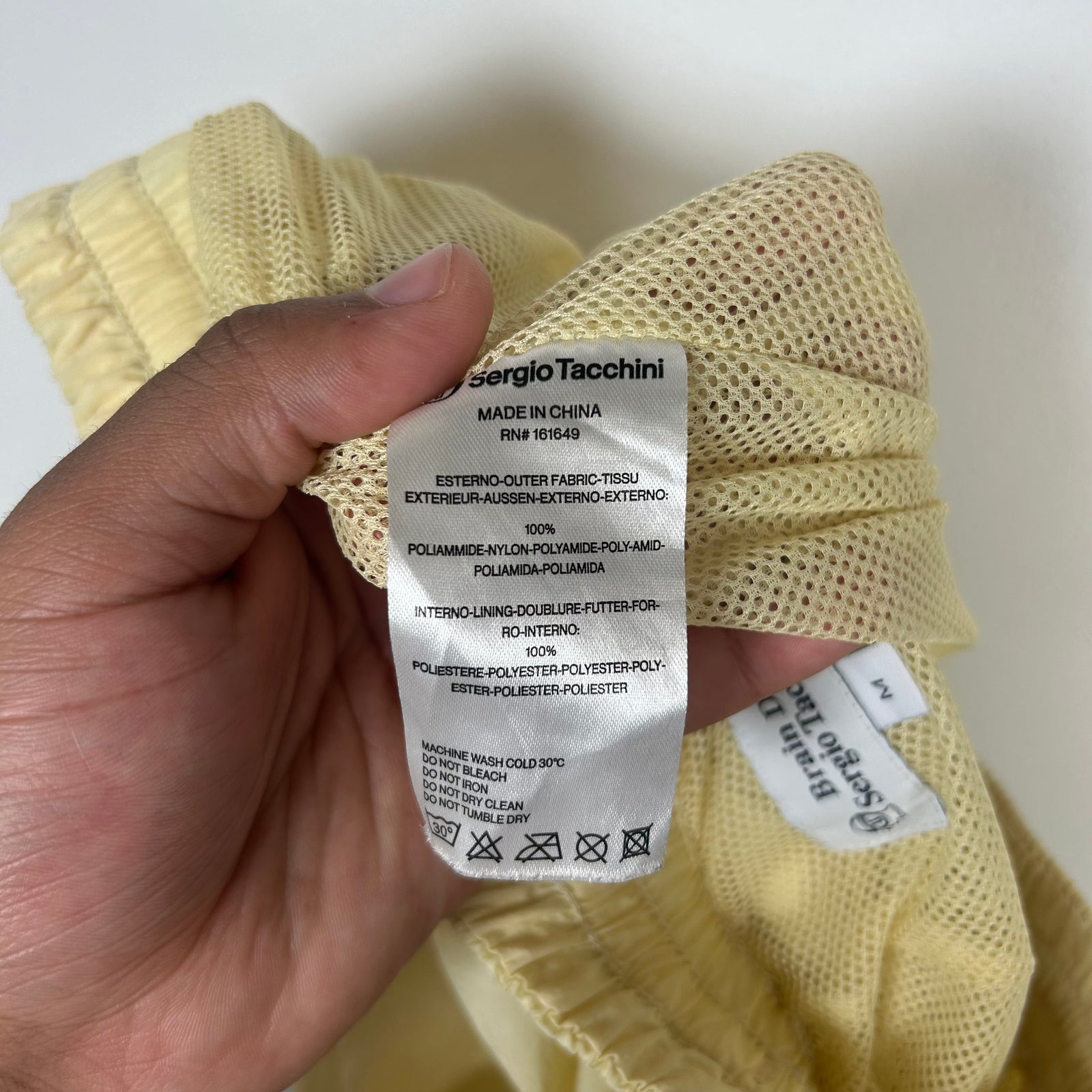 Brain Dead x Sergio Tacchini Yellow Nylon Shorts Size M