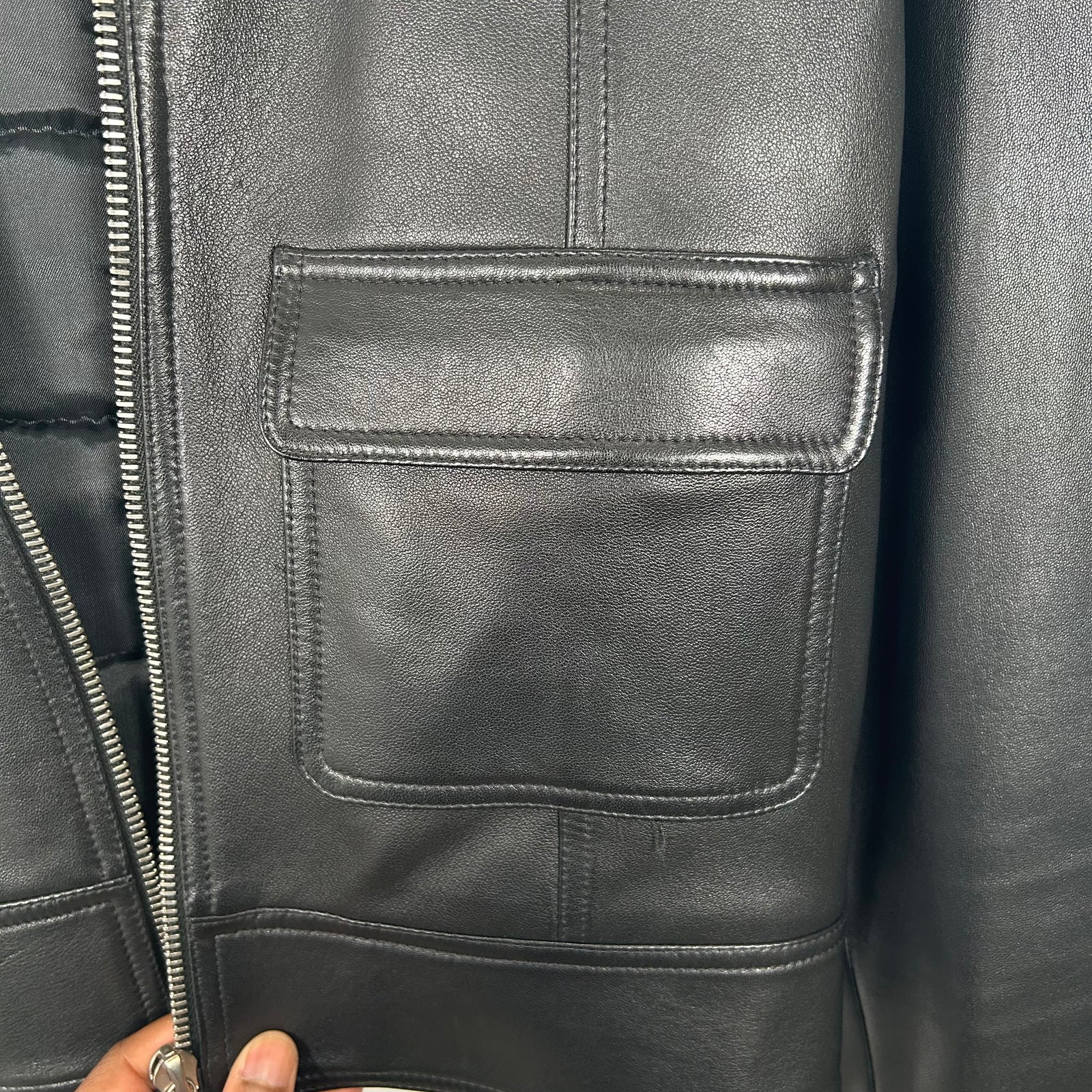 Yves Saint Laurent Rive Gauche 1990's Leather Field Jacket Size 50