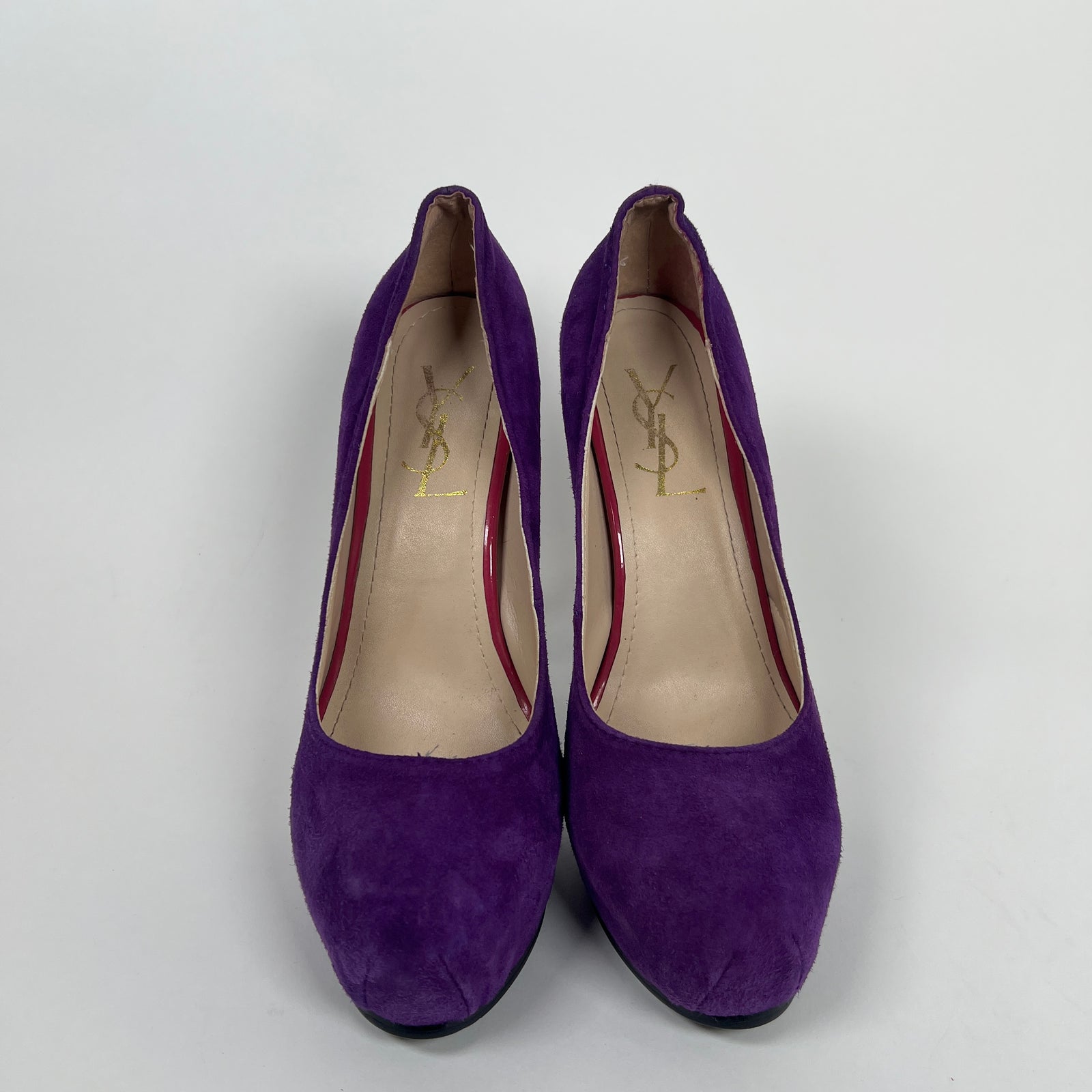Yves Saint Laurent Purple Suede Platform Pumps Size 40