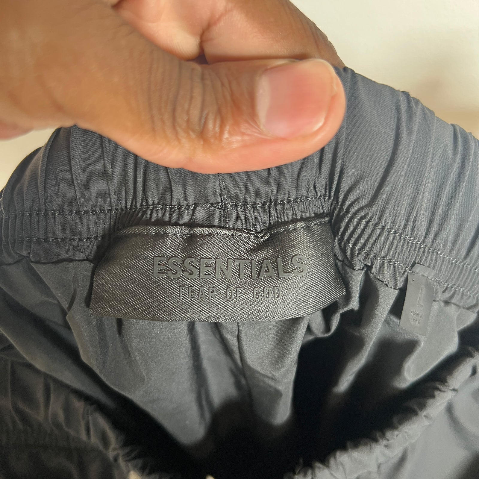 Essentials Black Nylon Shorts Size L
