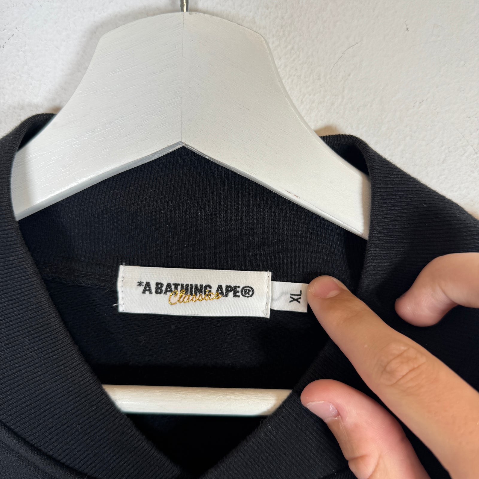 A Bathing Ape Black/Yellow Sweat Varsity Jacket Size XL