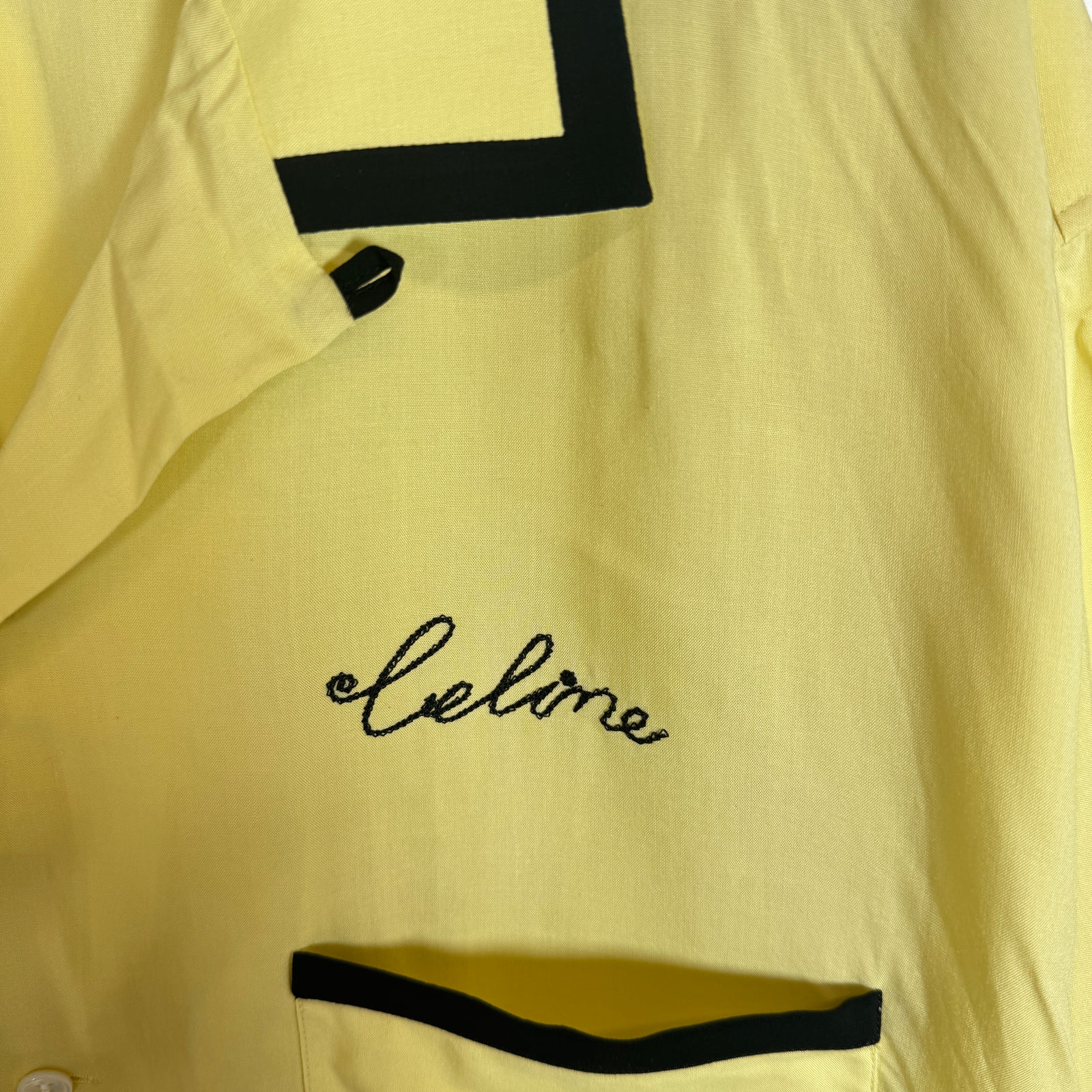 Celine Yellow Viscose Bowling Shirt Size XXL