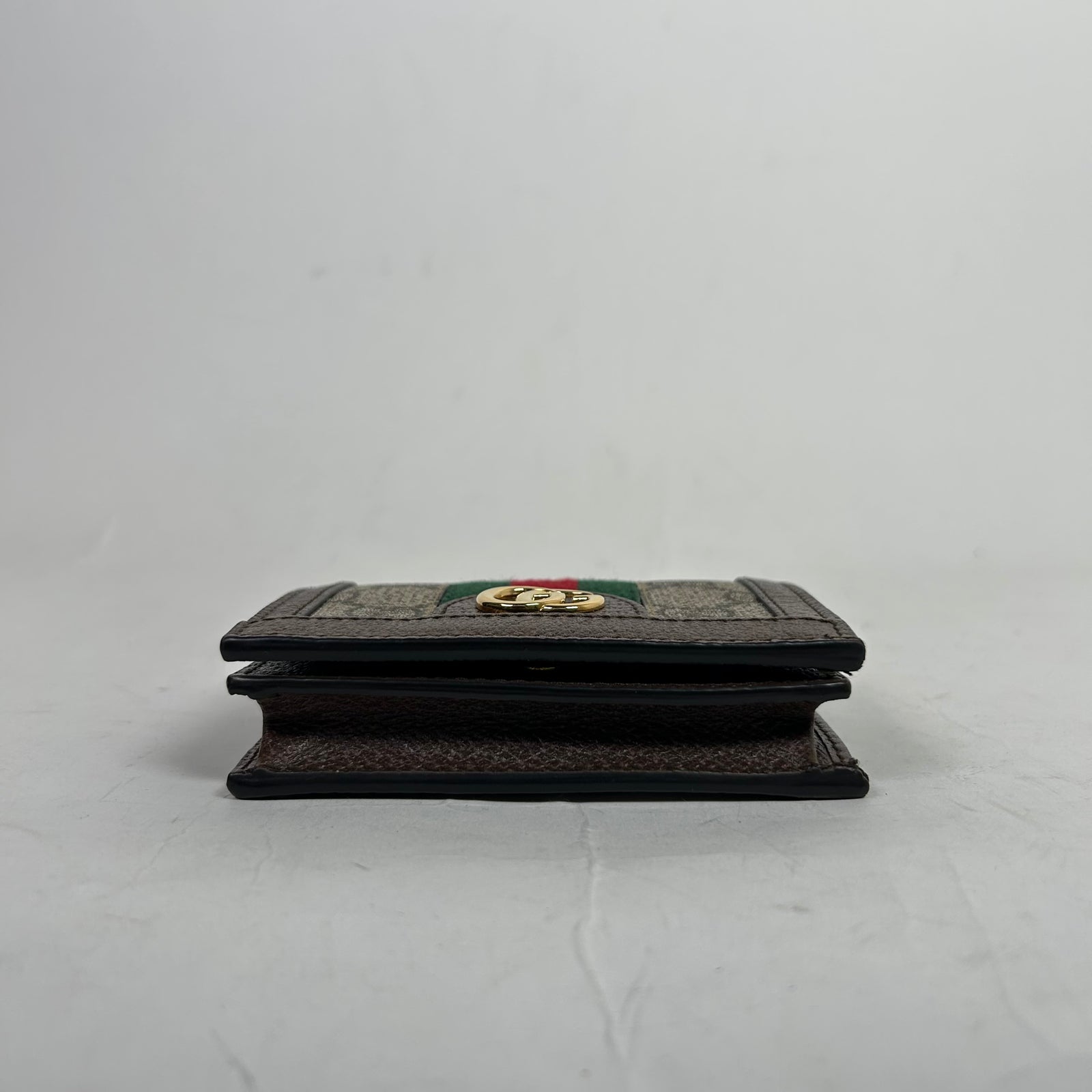 Gucci GG Canvas Ophidia Leather Compact Wallet