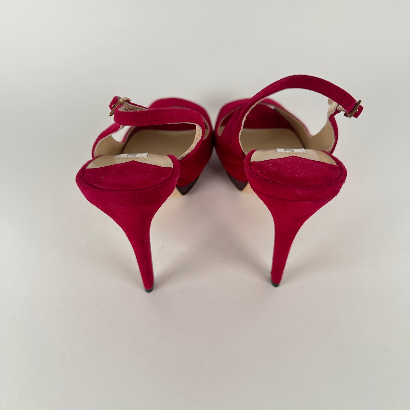 Jimmy Choo Red Suede Vertigo Heels Size 40