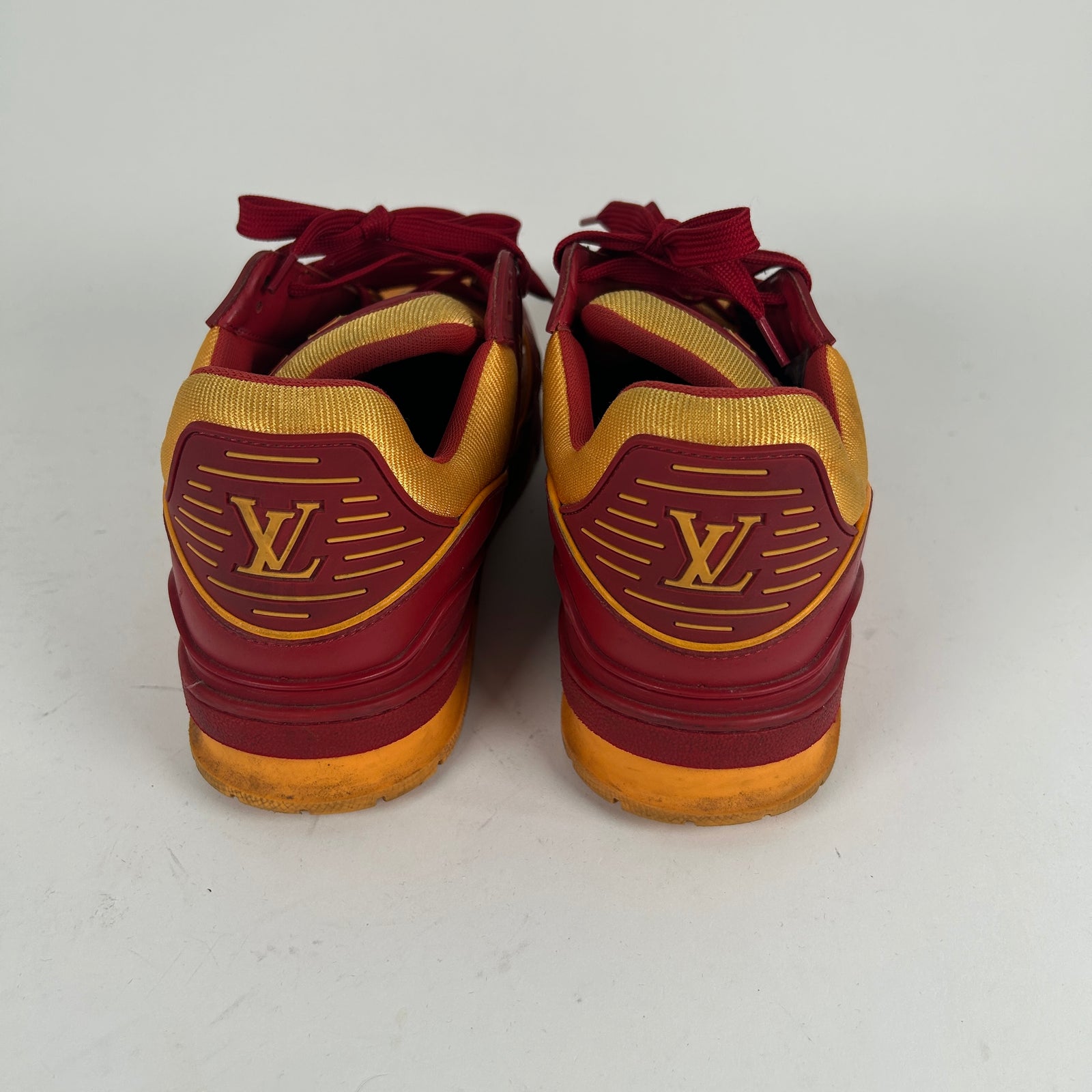 Louis Vuitton Trainer Low Red Orange Size 8.5 LV