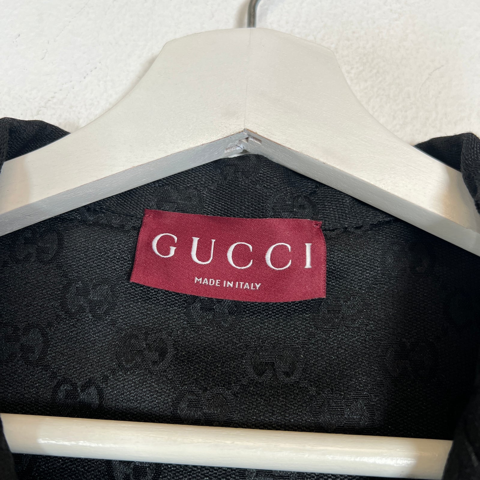 Gucci Black GG Linen Blend Bowling Shirt Size L