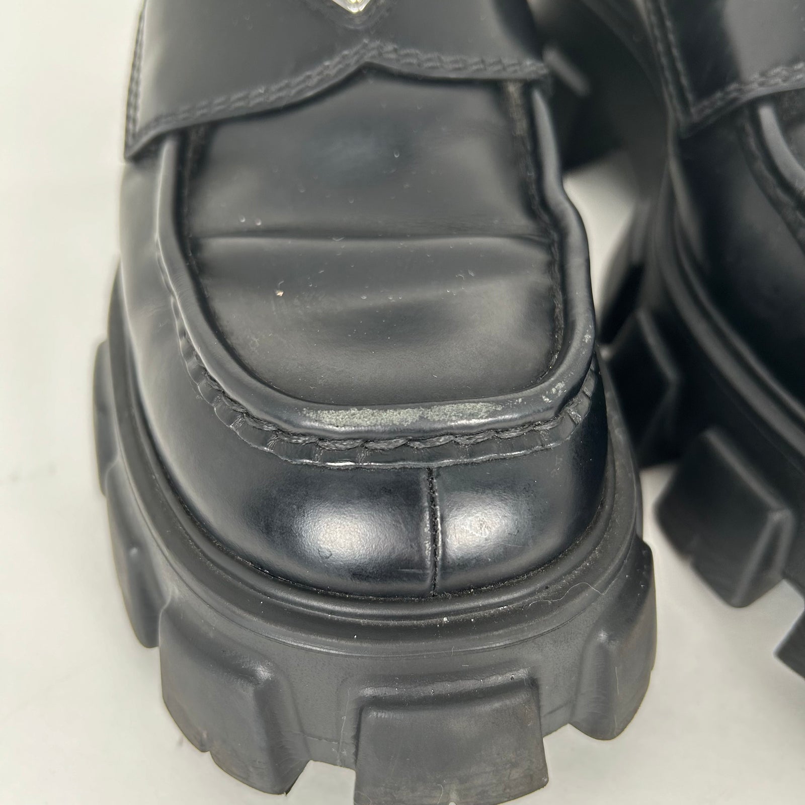 Prada Black Monolith Leather Sneaker Size 10
