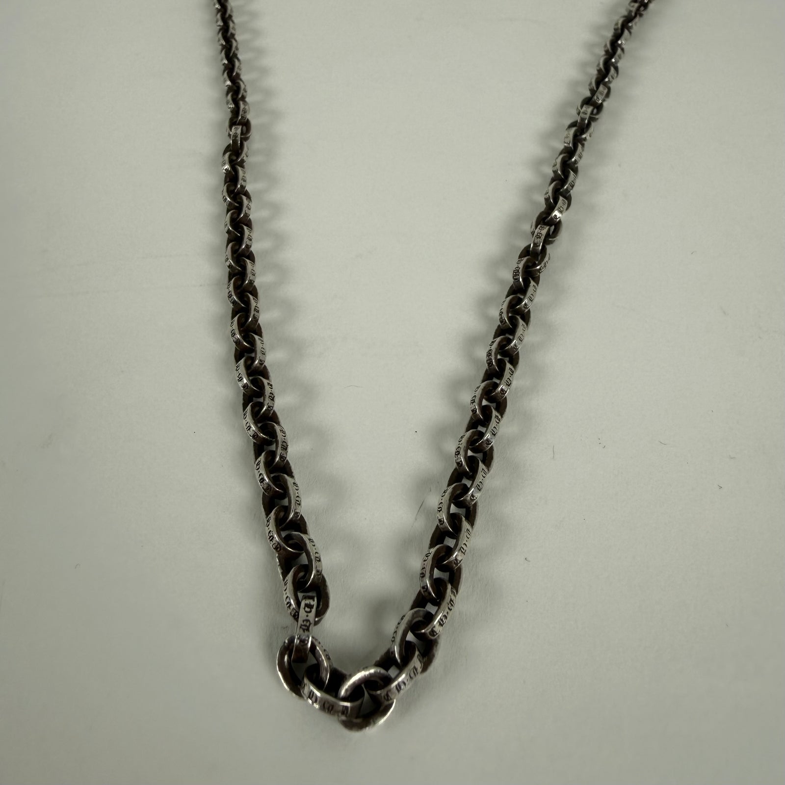 Chrome Hearts 30" Silver 'Paper-Chain' Necklace