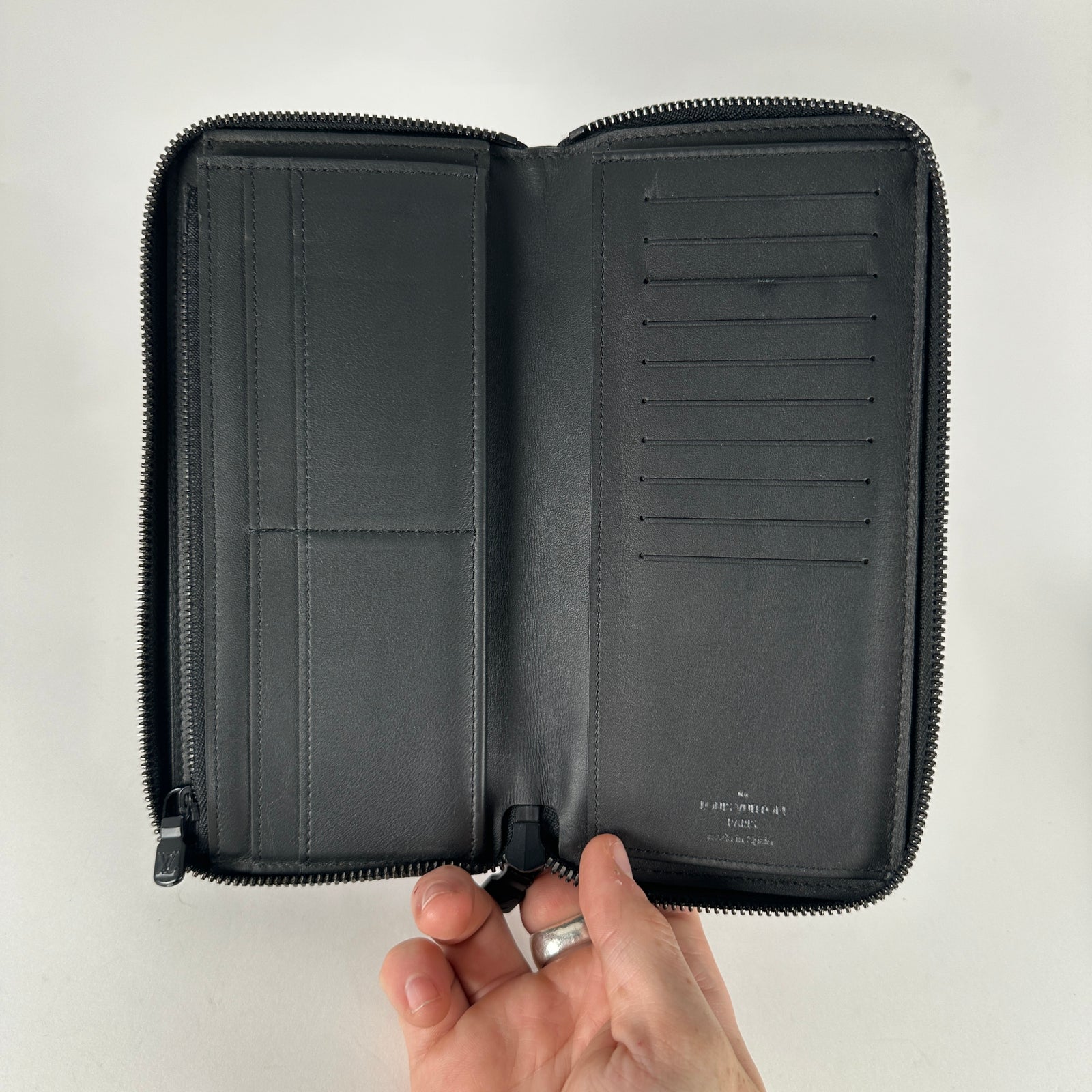 Louis Vuitton Black Shadow Monogram Zippy Wallet