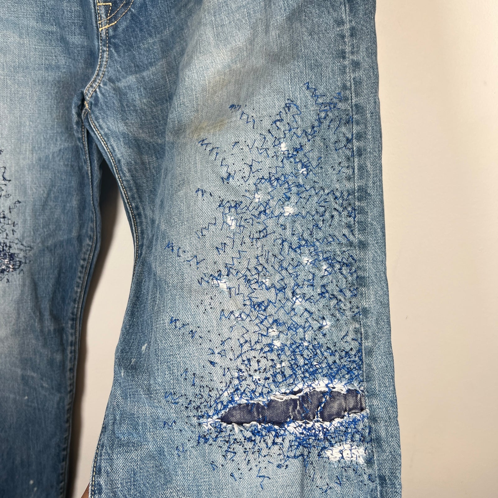 Kapital Blue Disco Monkey Denim Size 34
