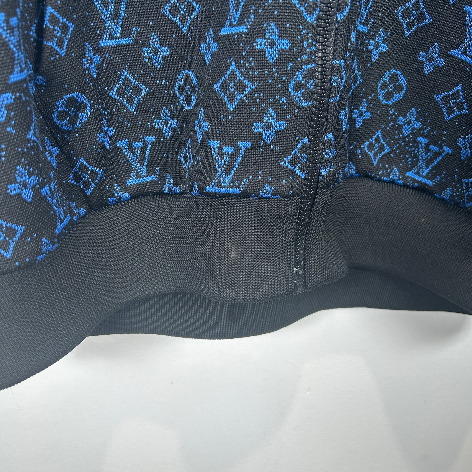 Louis Vuitton Blue/Black Monogram Zip Up Hoodie Size S