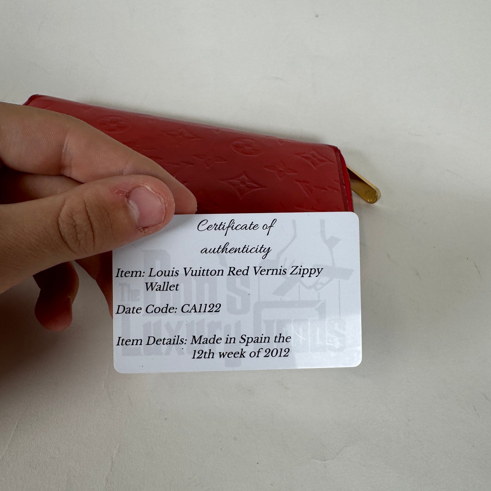 Louis Vuitton Red Epi Patent Leather Zippy Wallet