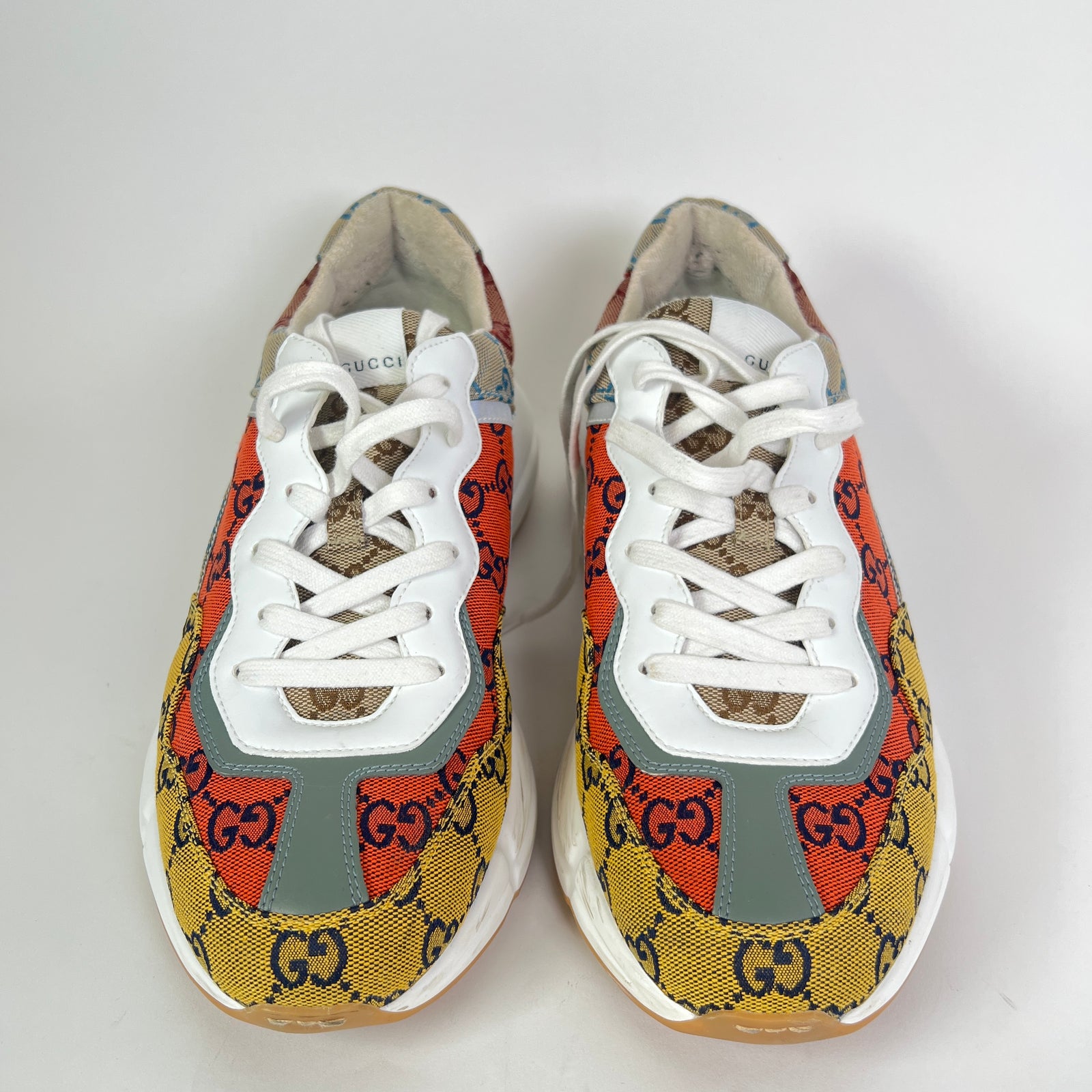 Gucci Multi Orange GG Rhyton Sneakers
