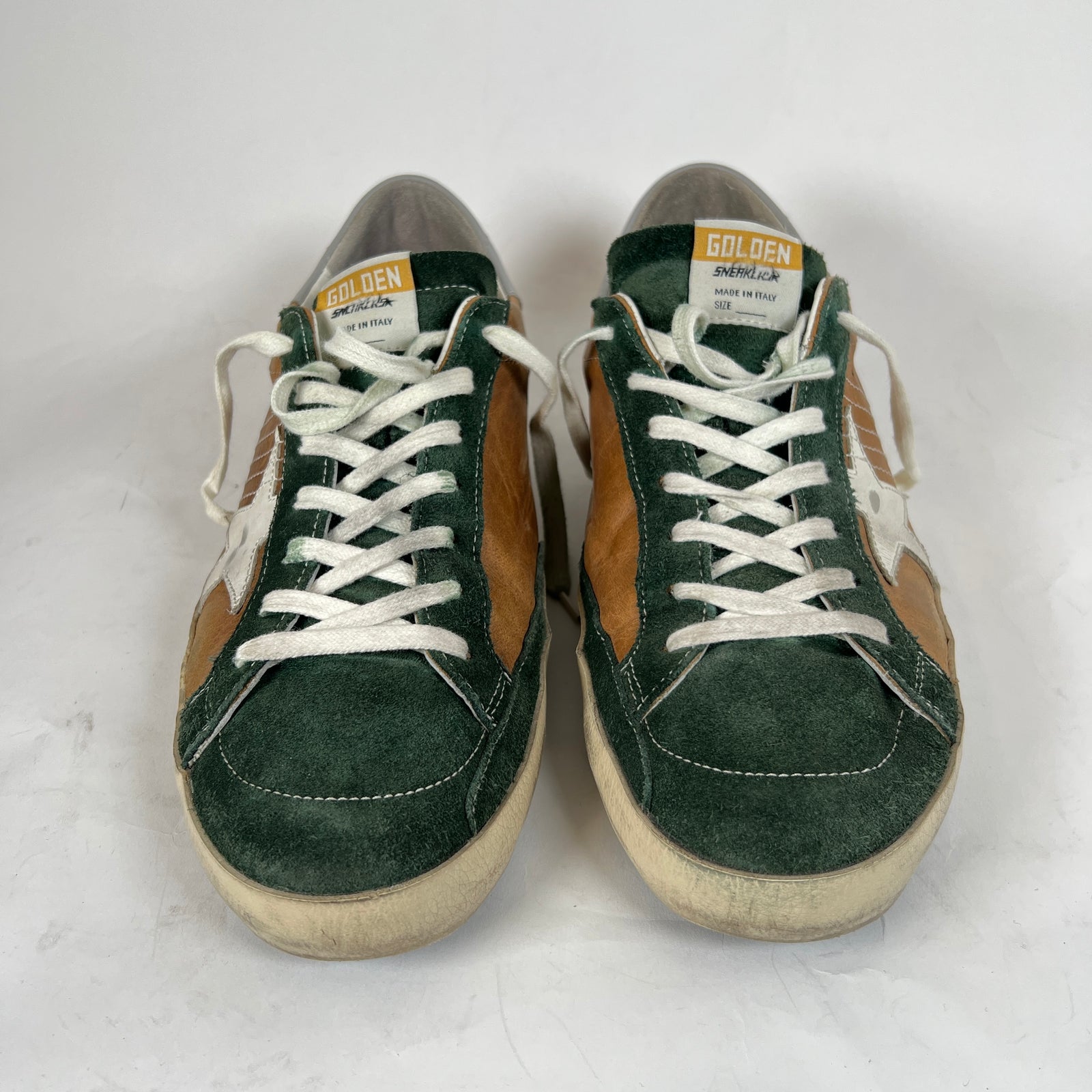 Golden Goose Green/Brown Superstar Sneaker Size 45