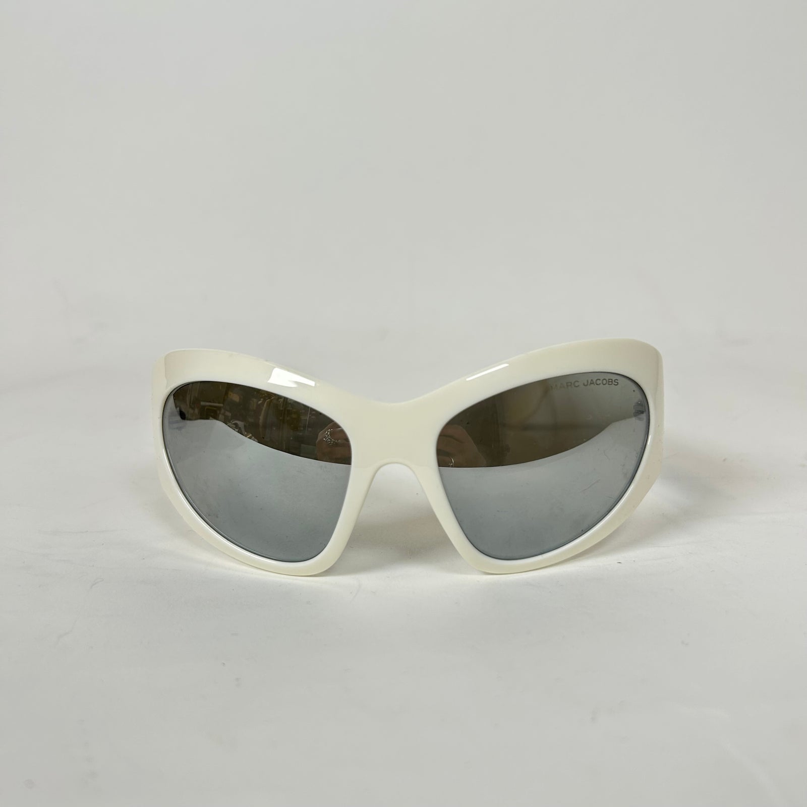 Marc Jacobs White Warped Sunglasses