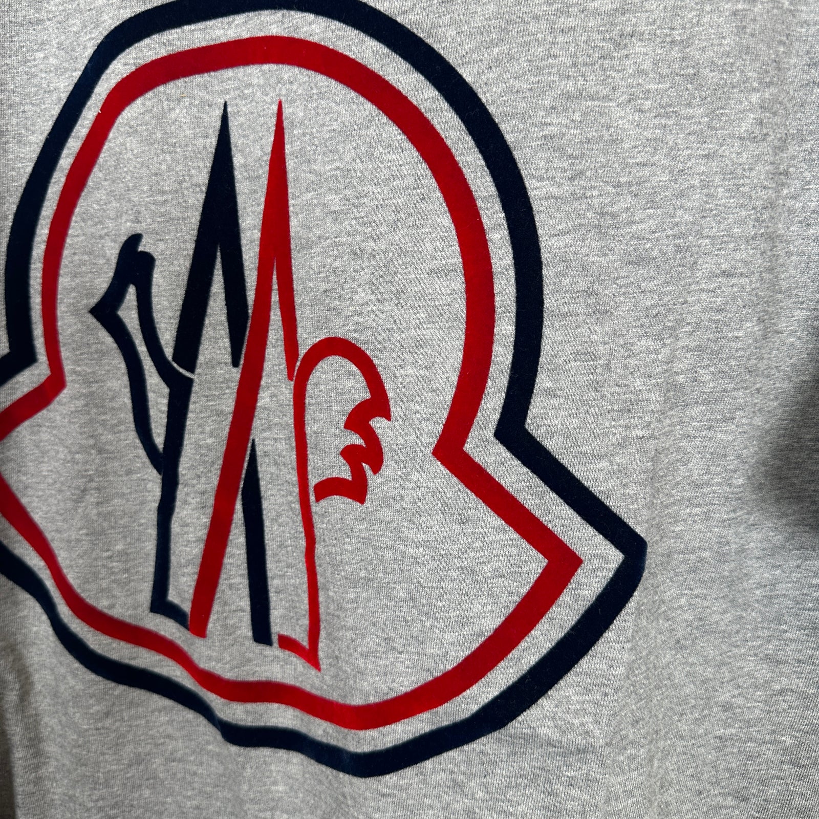 Moncler Maglia Flocked Logo Grey T-Shirt 2XL