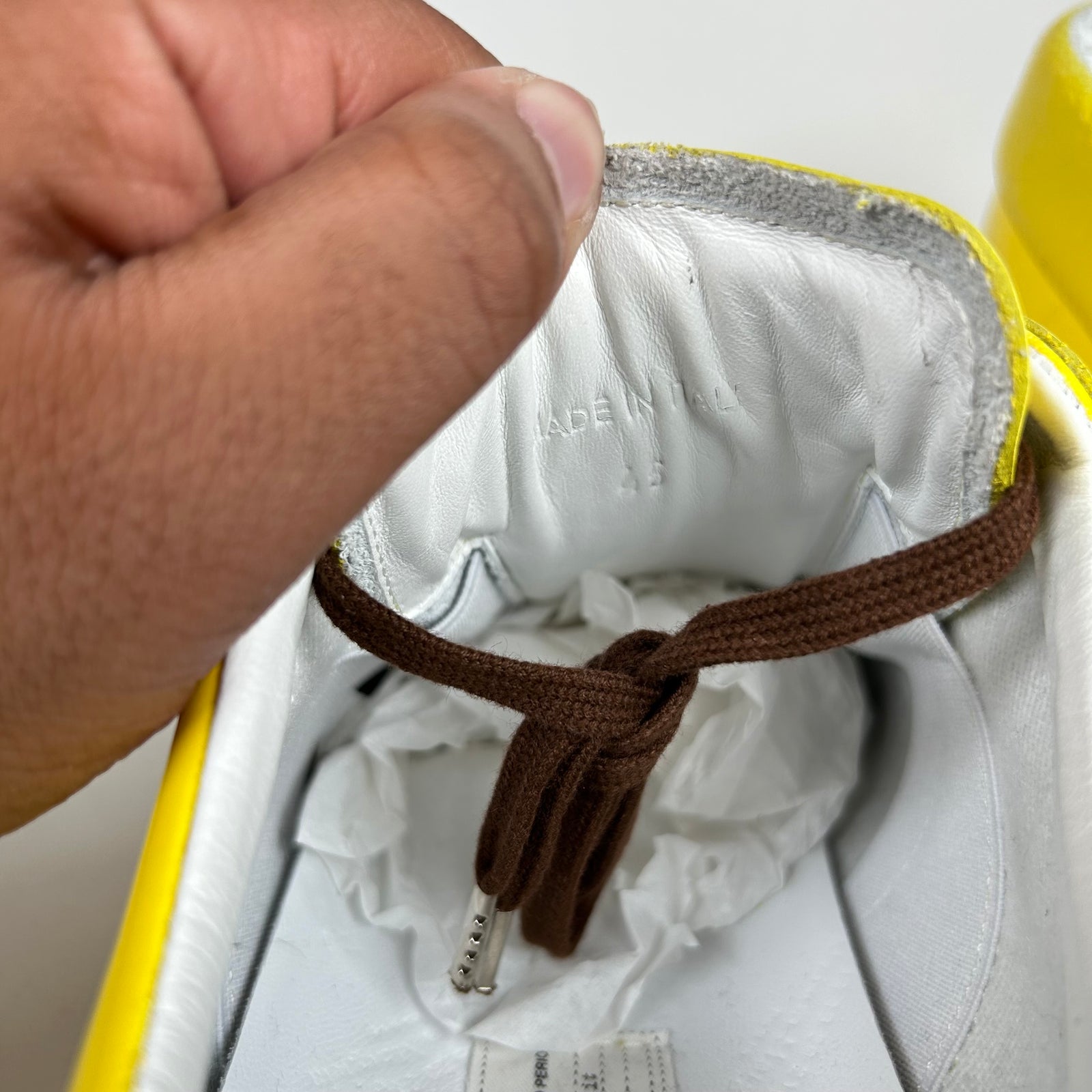 Maison Margiela Yellow Patent Leather Gats Size 45