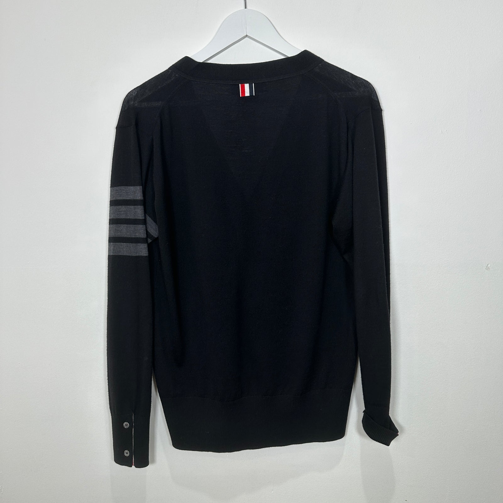 Thom Browne Black Cashmere 4 Bar Cardigan Size 2