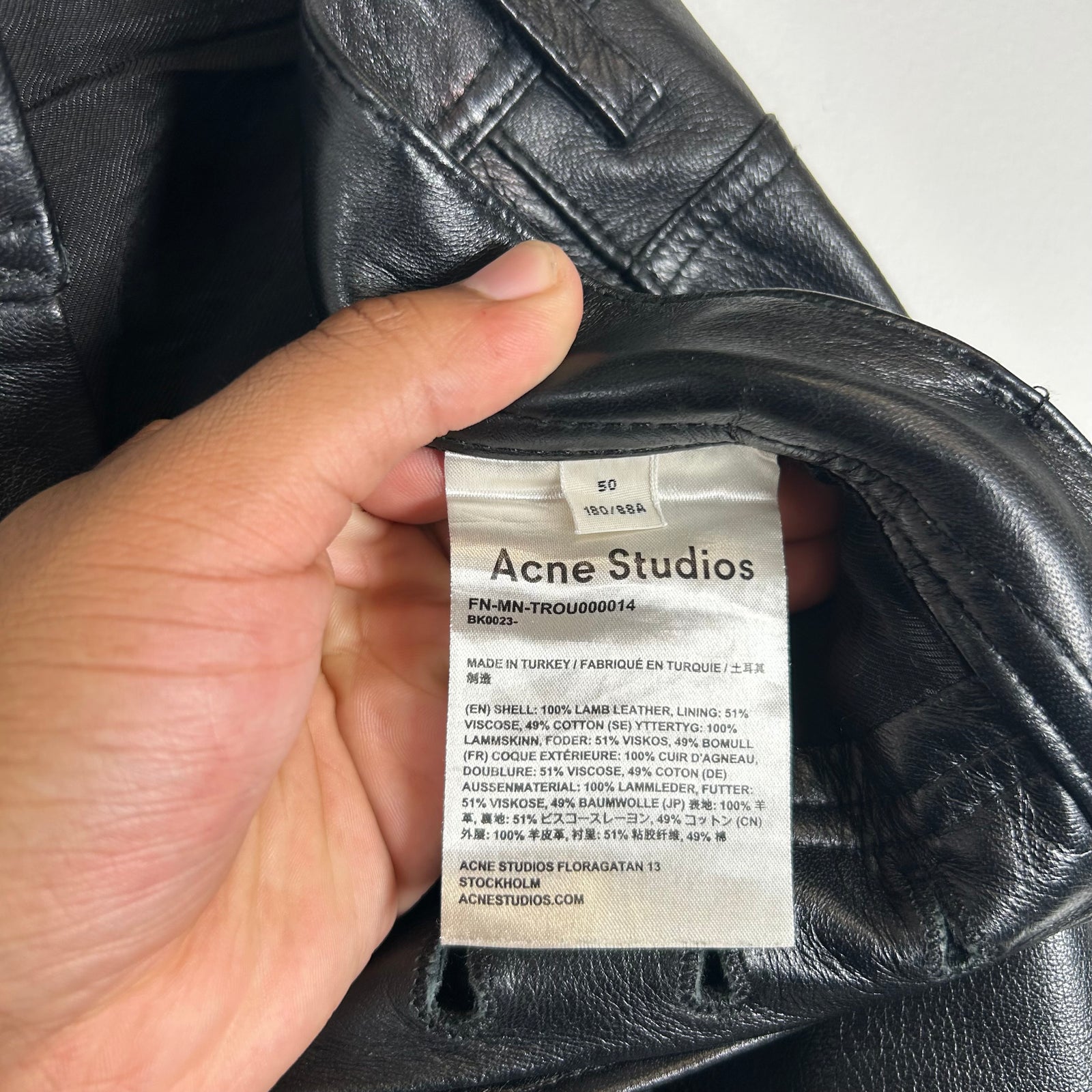 Acne Studios Leather Pants Size 34