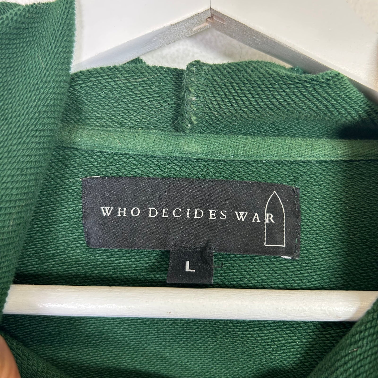 Who Decides War Vintage Green Faded Hoodie