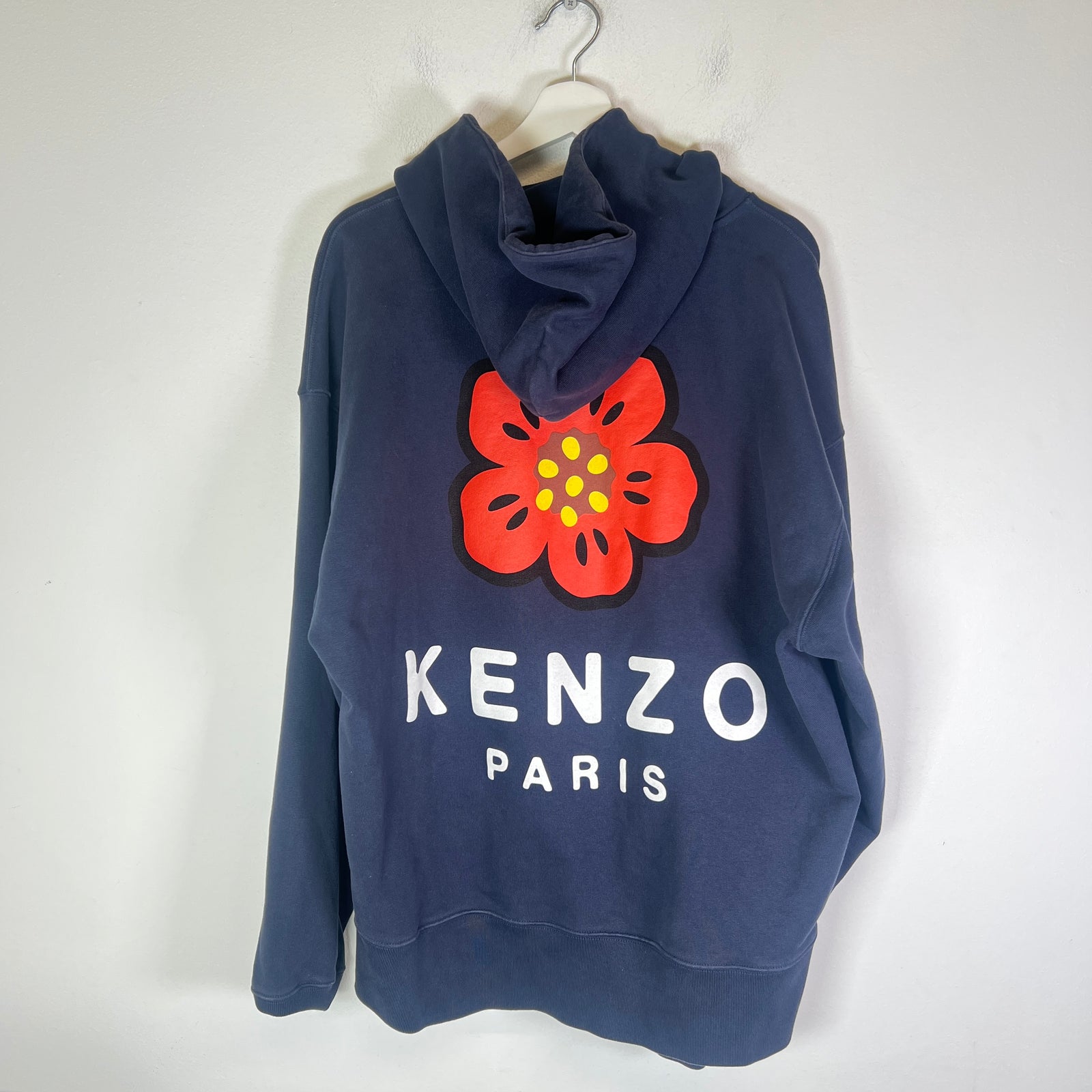 Kenzo Navy Flower Logo Hoodie