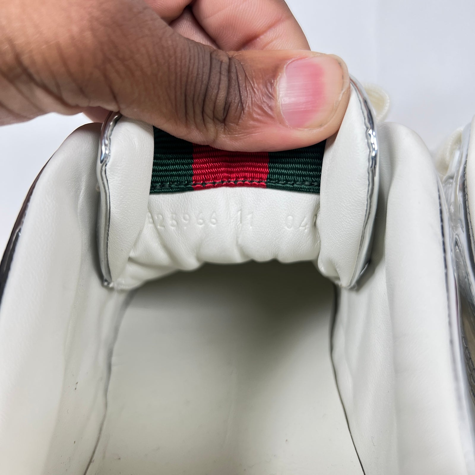 Gucci Metallic Silver GG Re-Web Sneaker Size GG 11