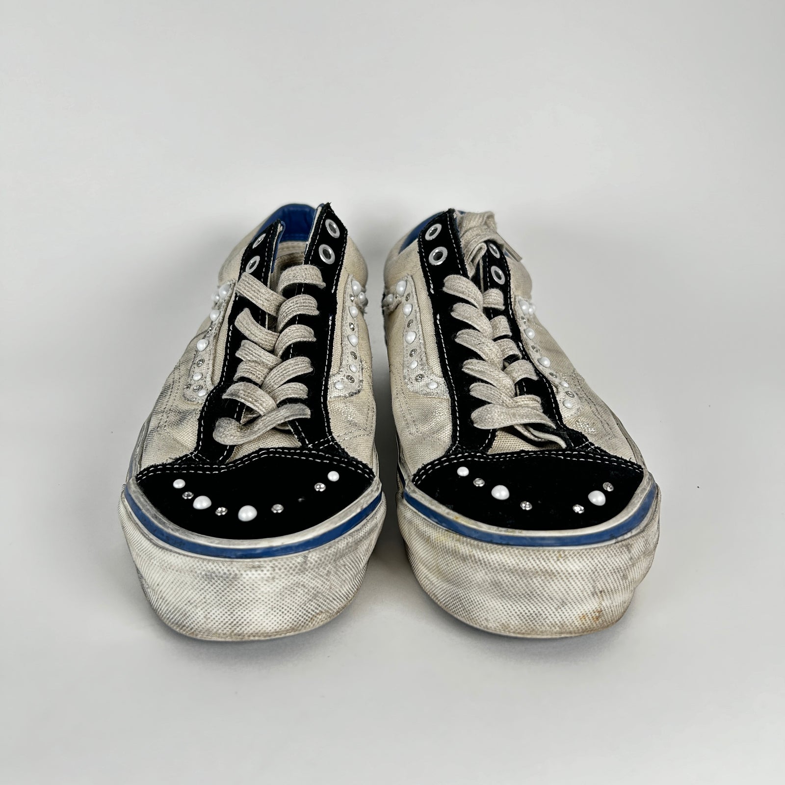 Vans White/Black OTW Skool 36 Studded Low-Tops Size 10.5