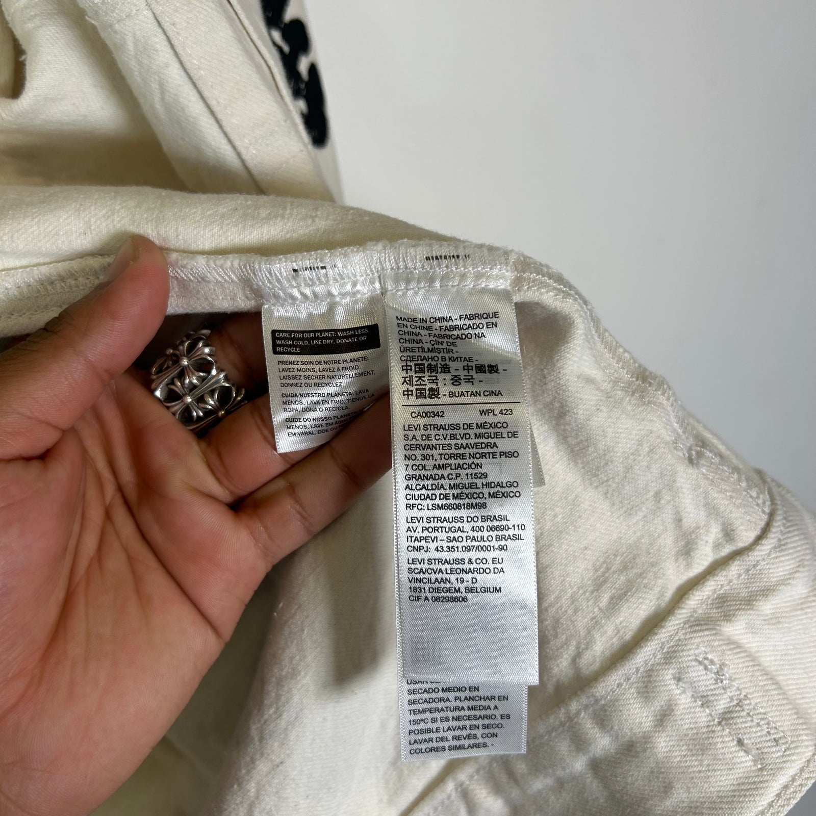 Denim Tears White Wreath Denim Jacket