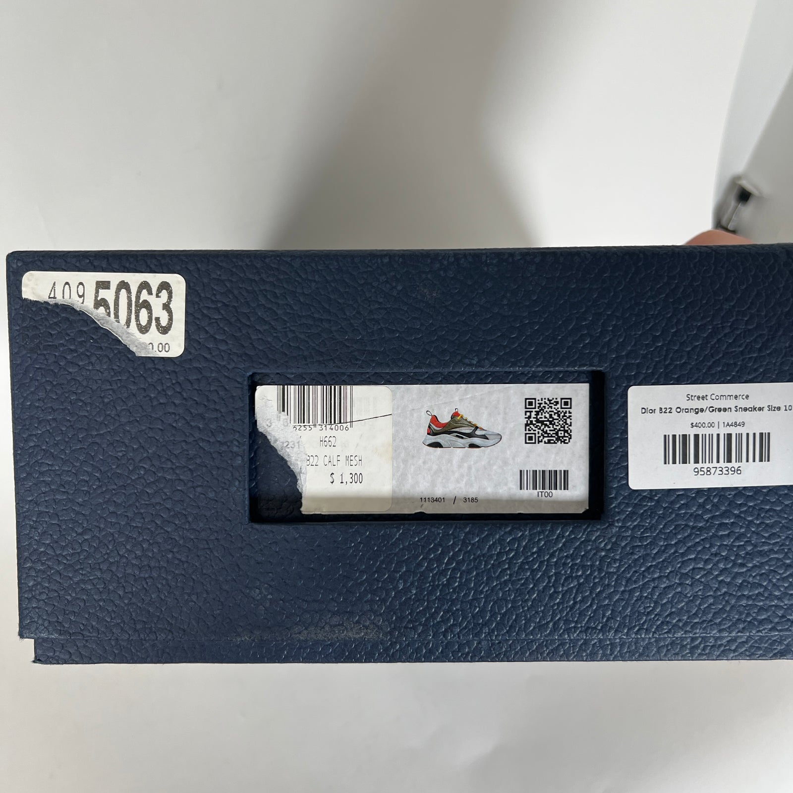 Dior B22 Orange/Green Sneaker Size 10
