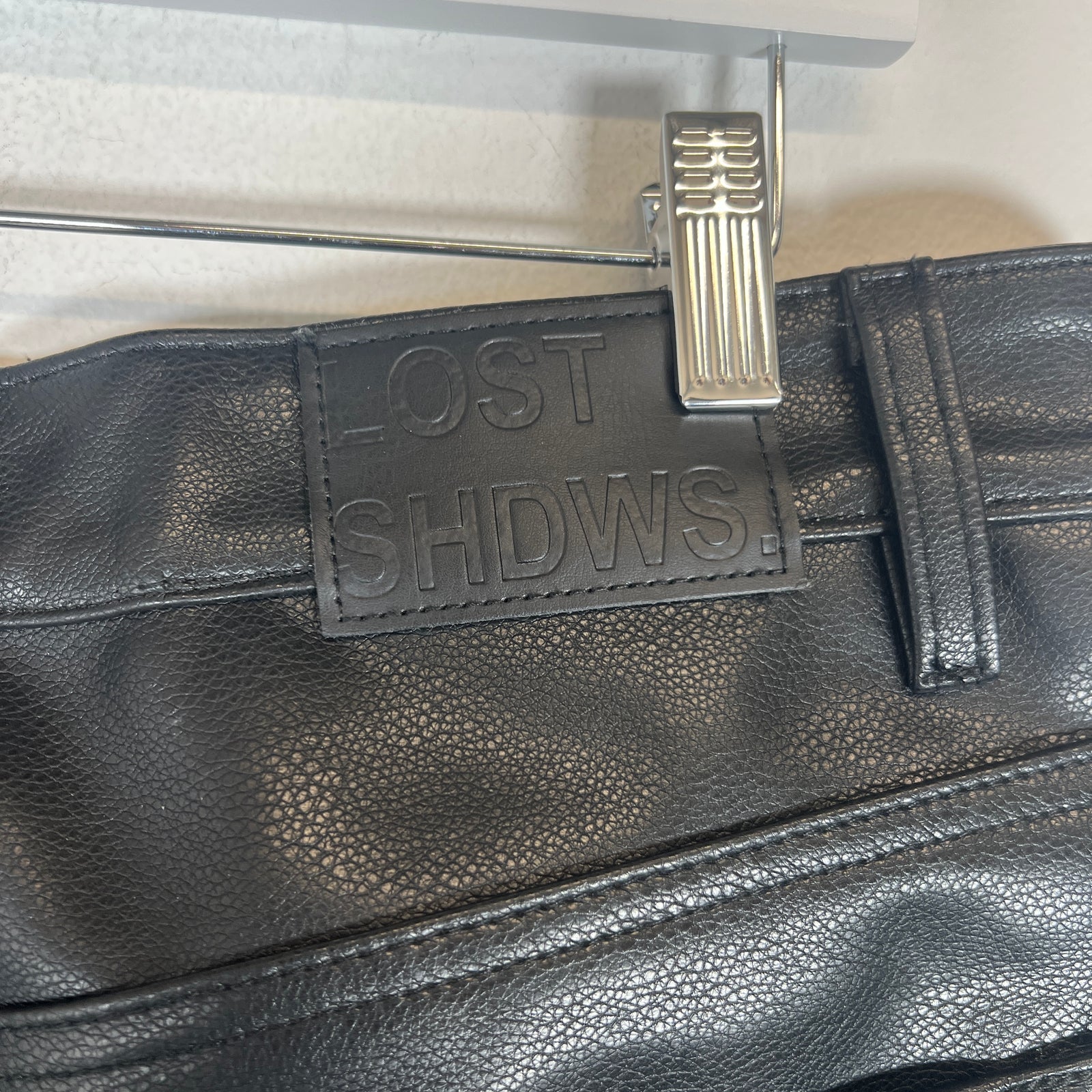 Lostshwds Black Leather Shorts Size 36