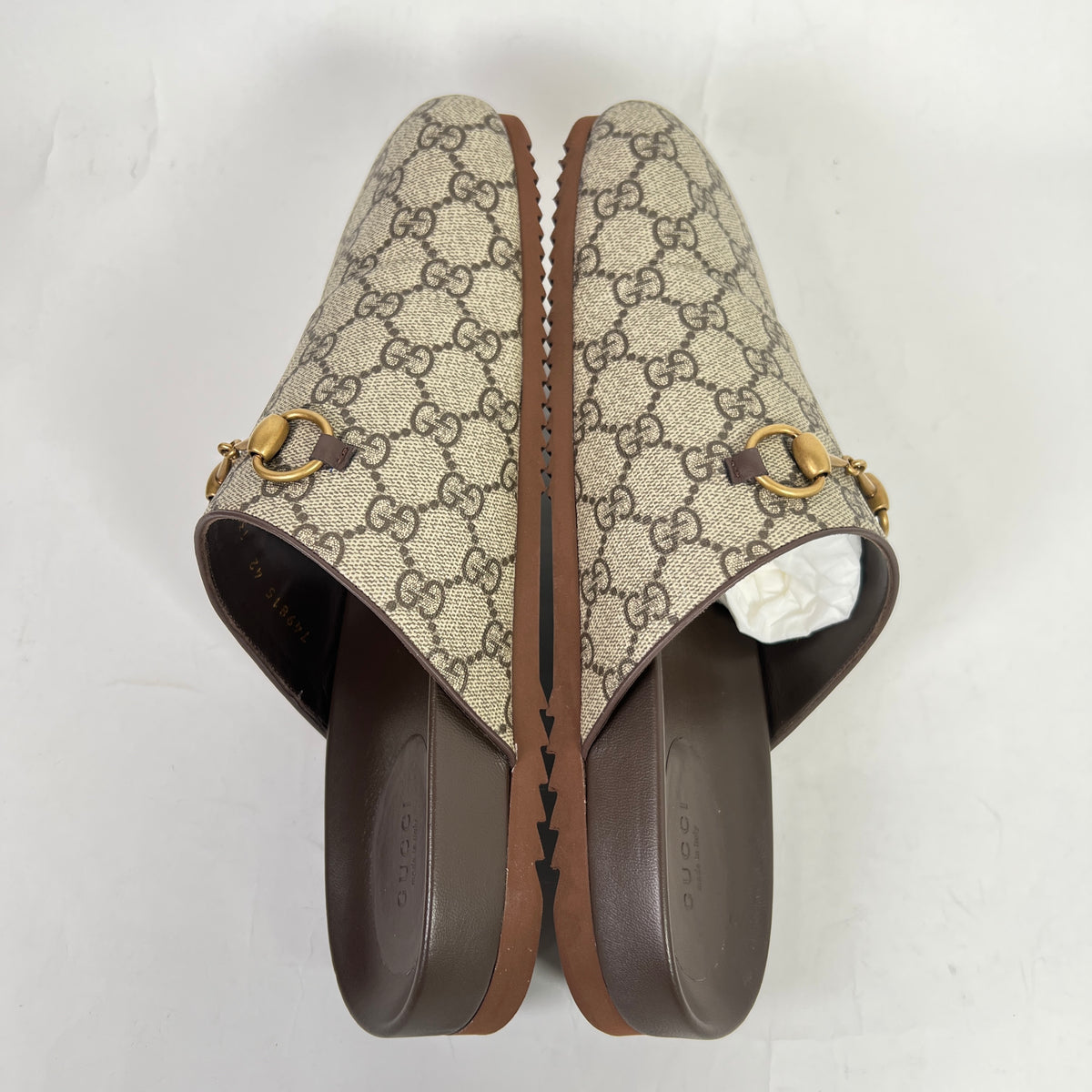 Gucci GG Supreme Monogram Horsebit Mules